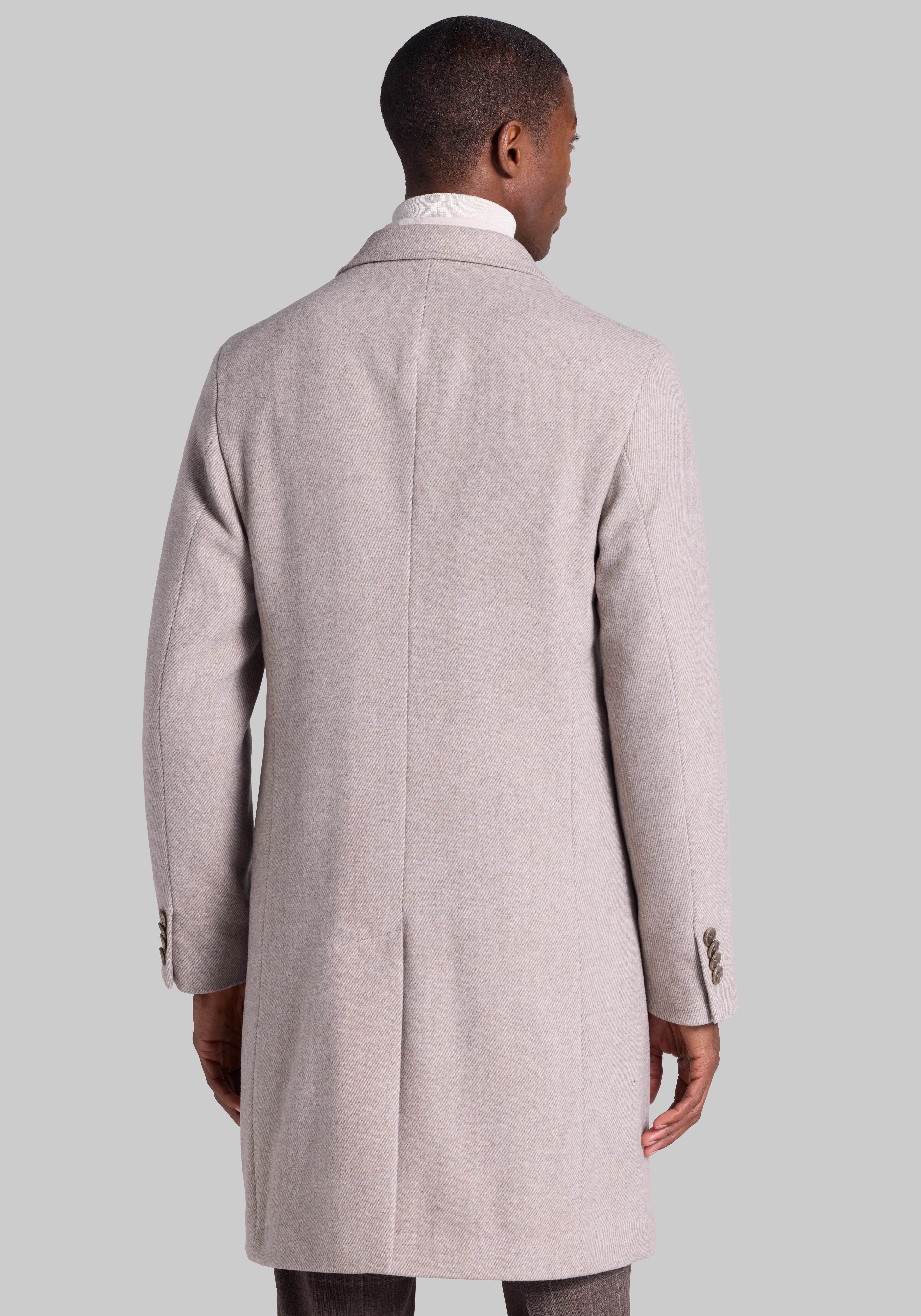 Jos. A. Bank Tailored Fit Twill Topcoat with Bib