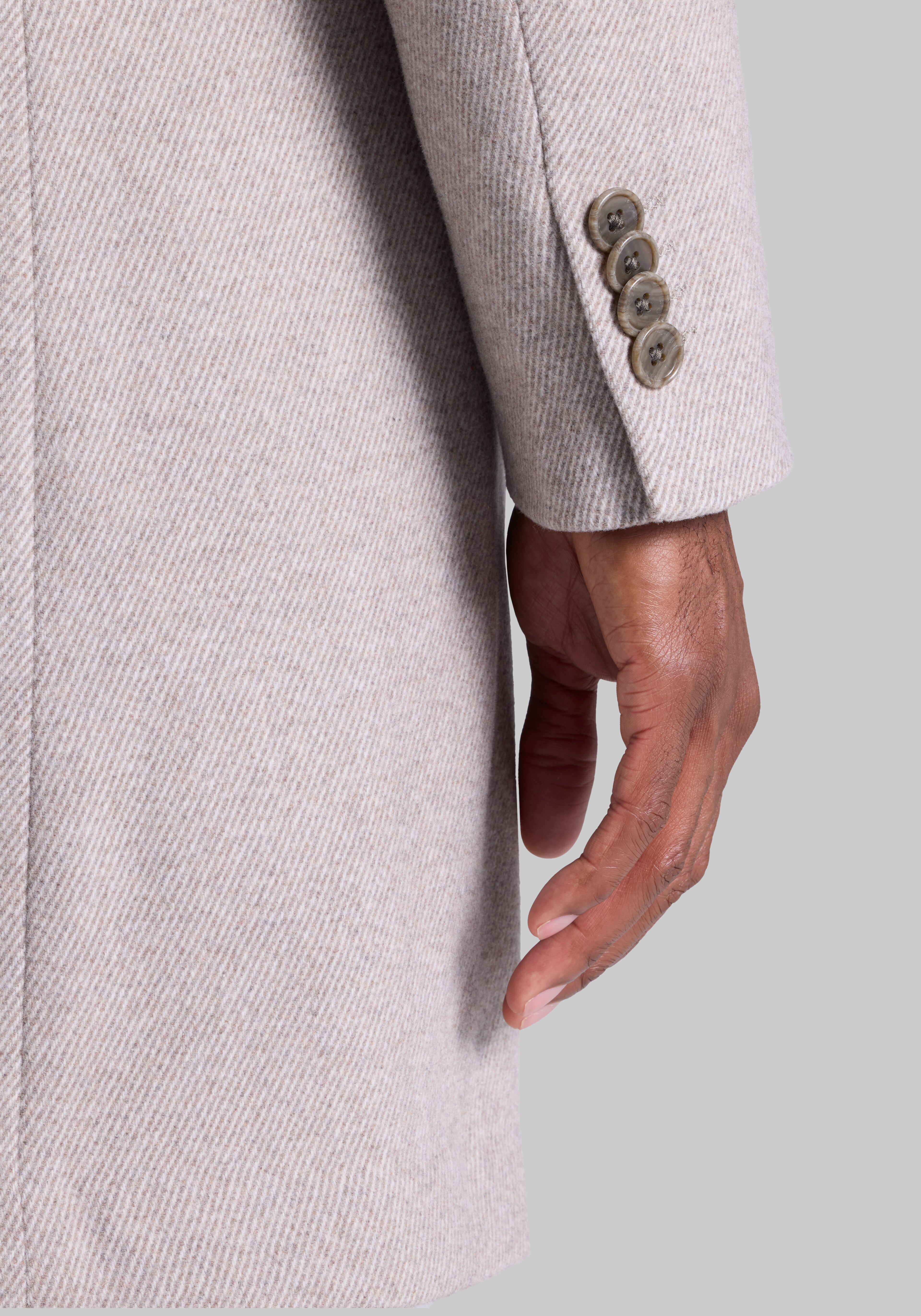 Jos. A. Bank Tailored Fit Twill Topcoat with Bib