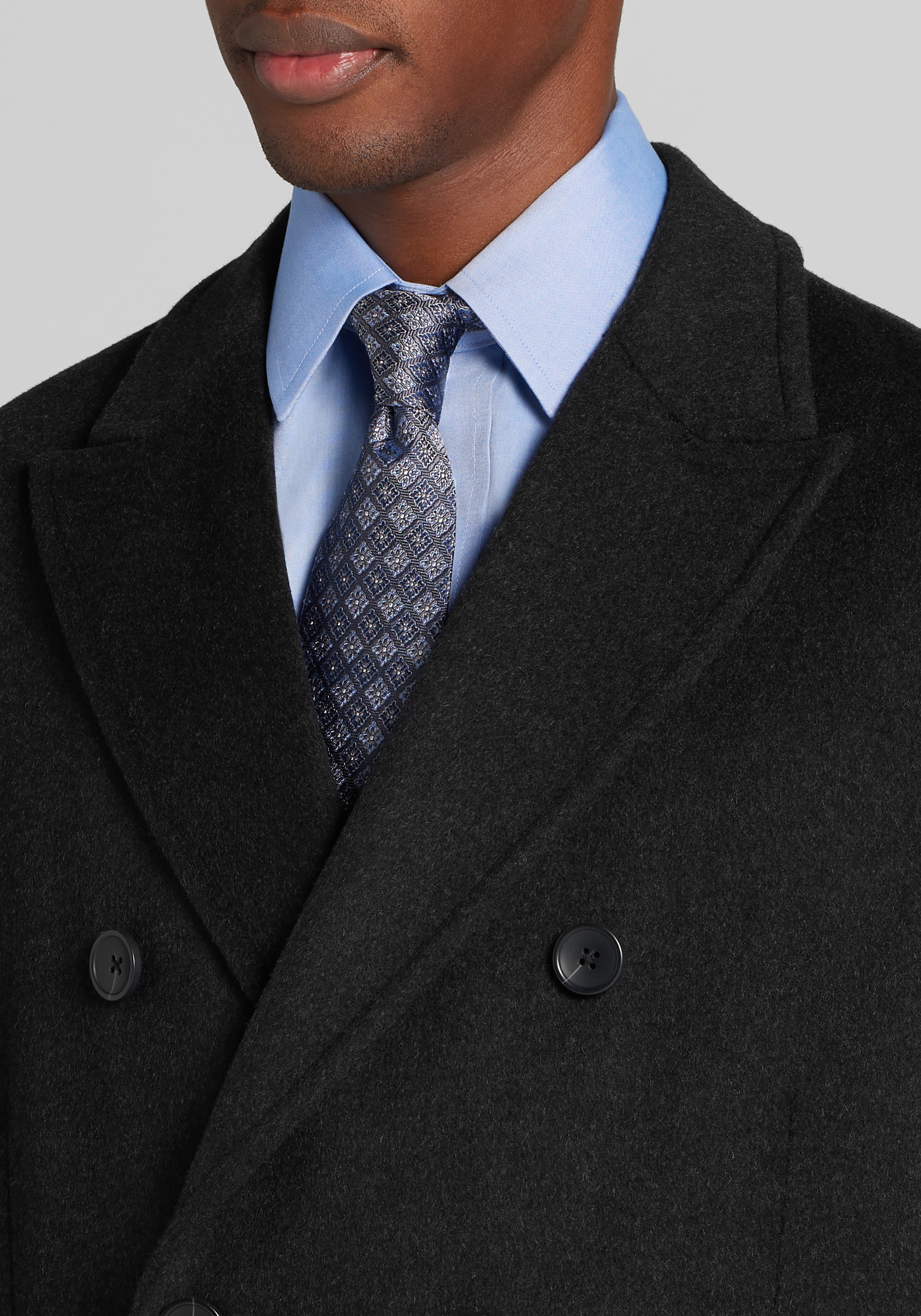 Jos. A. Bank Tailored Fit Double-Breasted Wool Topcoat