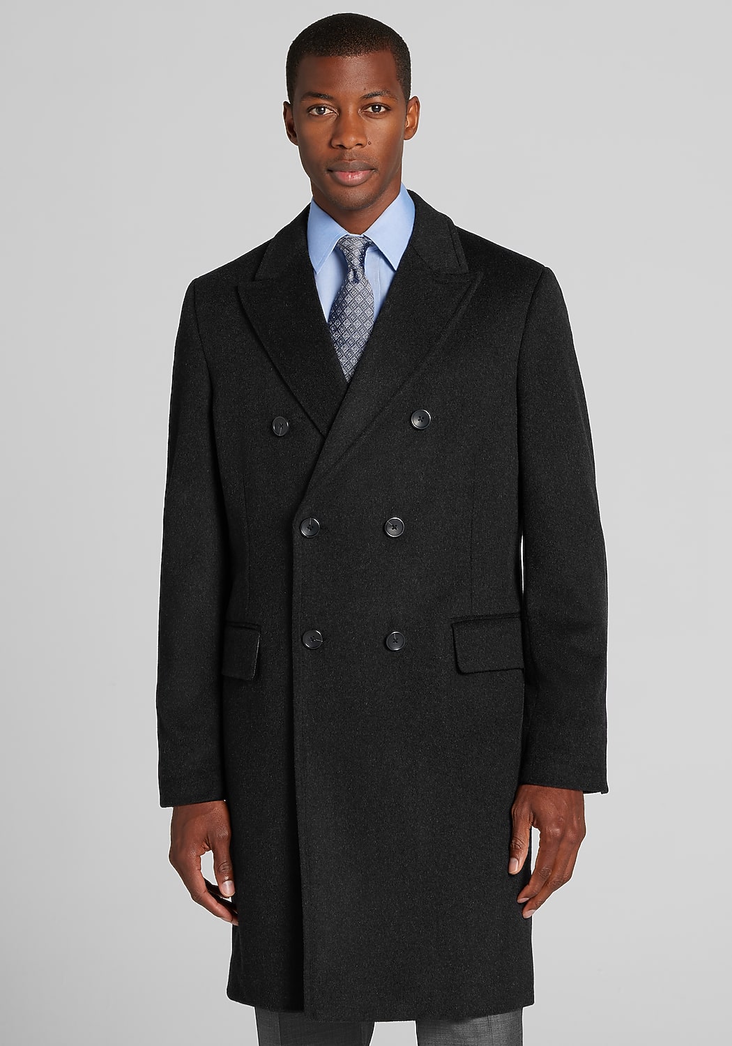 Jos. A. Bank Tailored Fit Double-Breasted Wool Topcoat