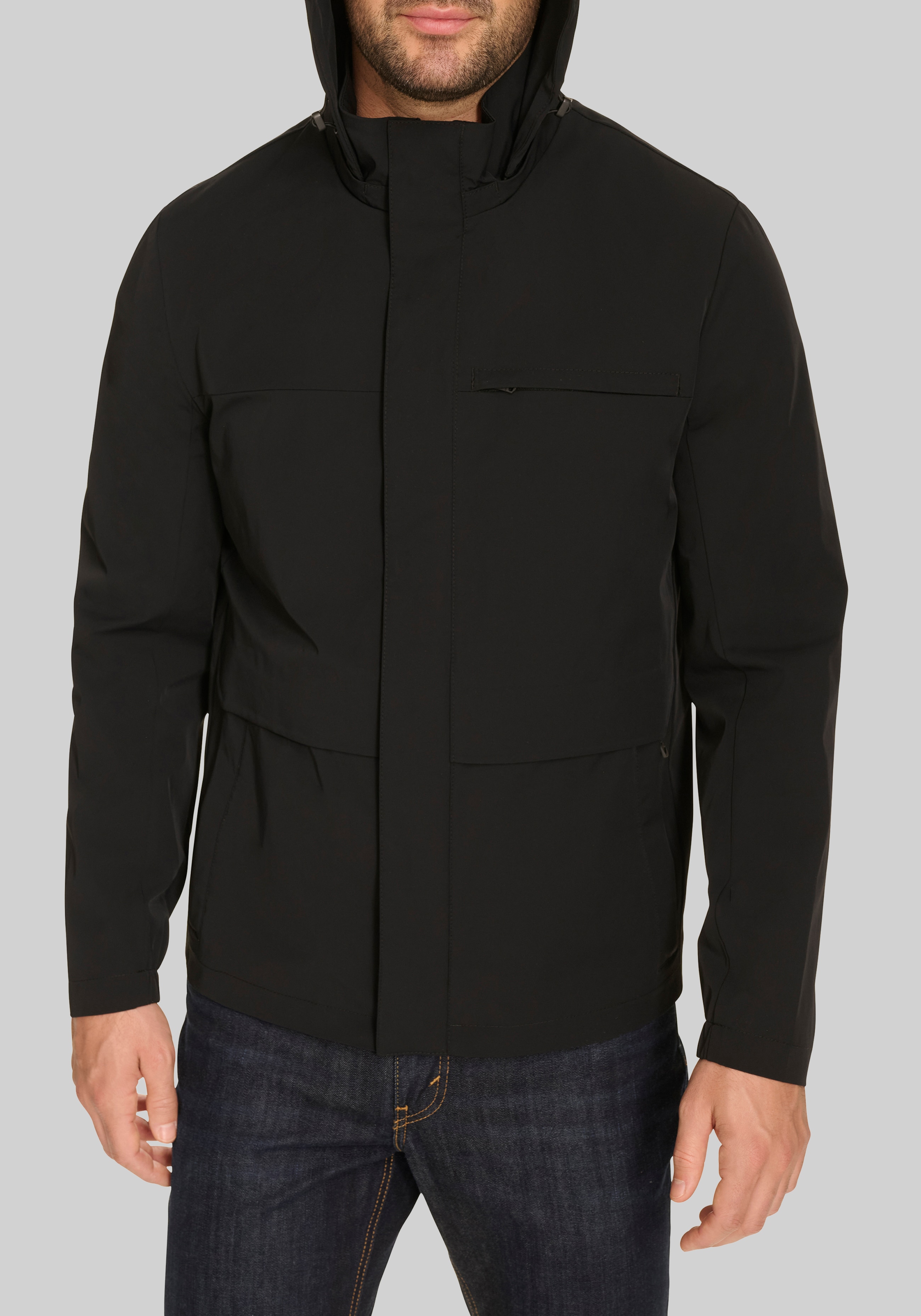 Cole Haan Traditional Fit Hooded Windbreaker Jacket