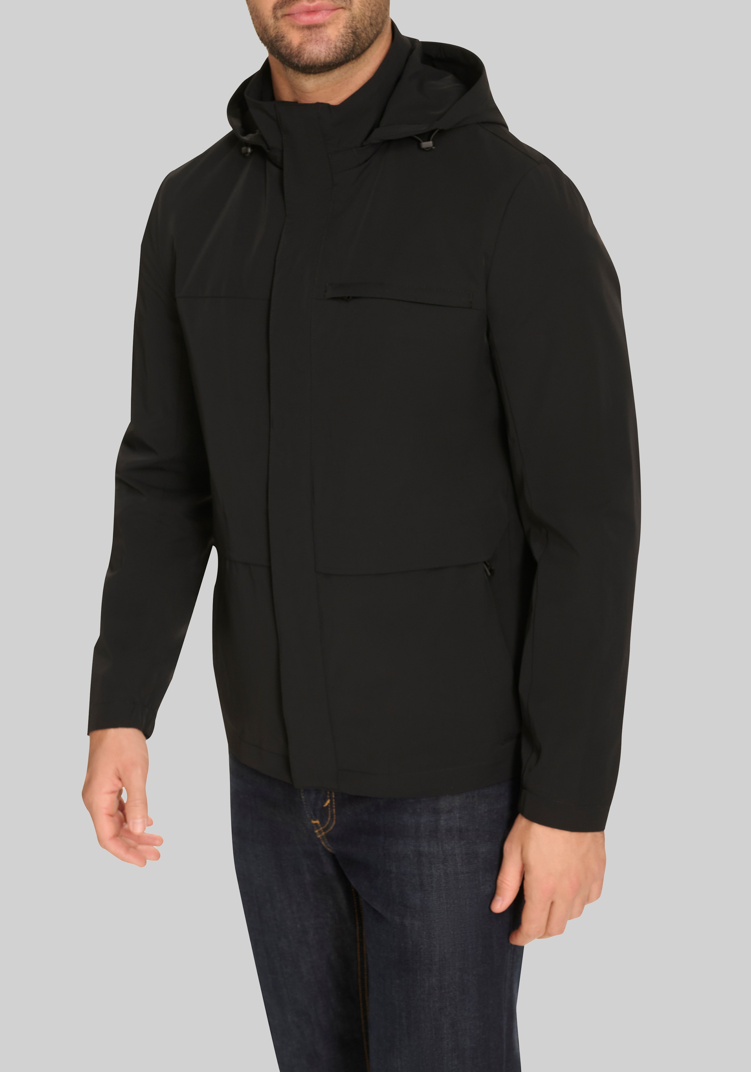 Cole Haan Traditional Fit Hooded Windbreaker Jacket