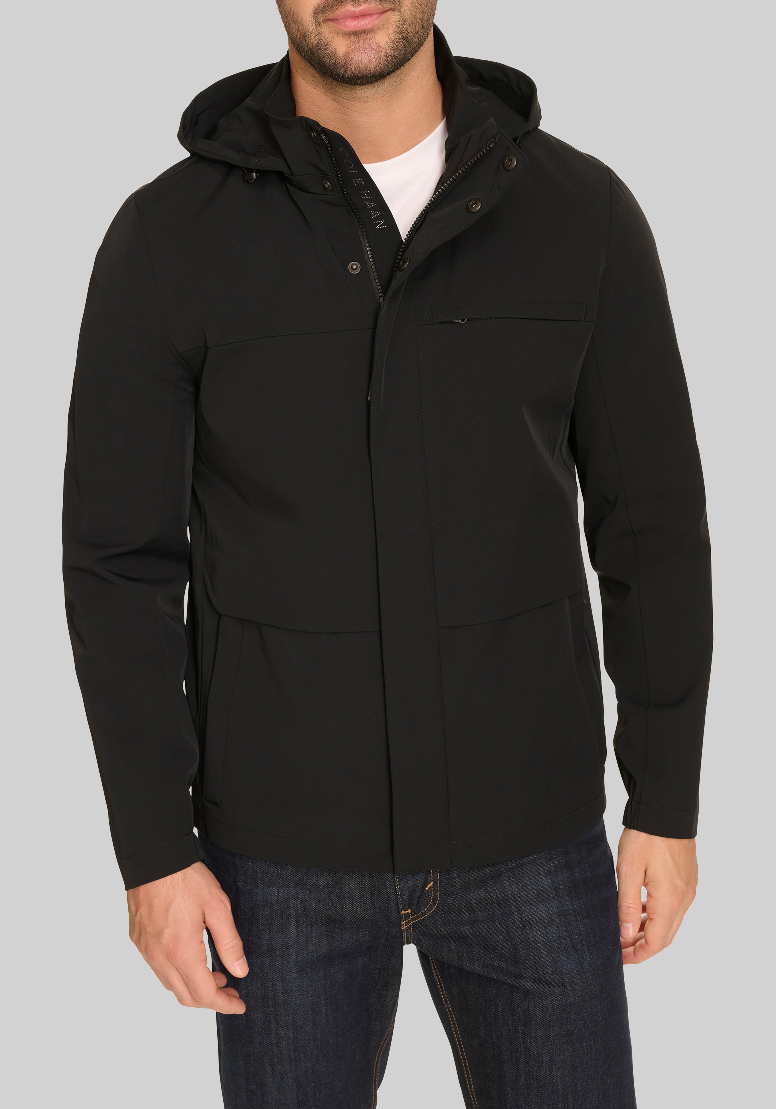 Men's Outerwear, Cole Haan Traditional Fit Hooded Windbreaker Jacket - Jos A Bank