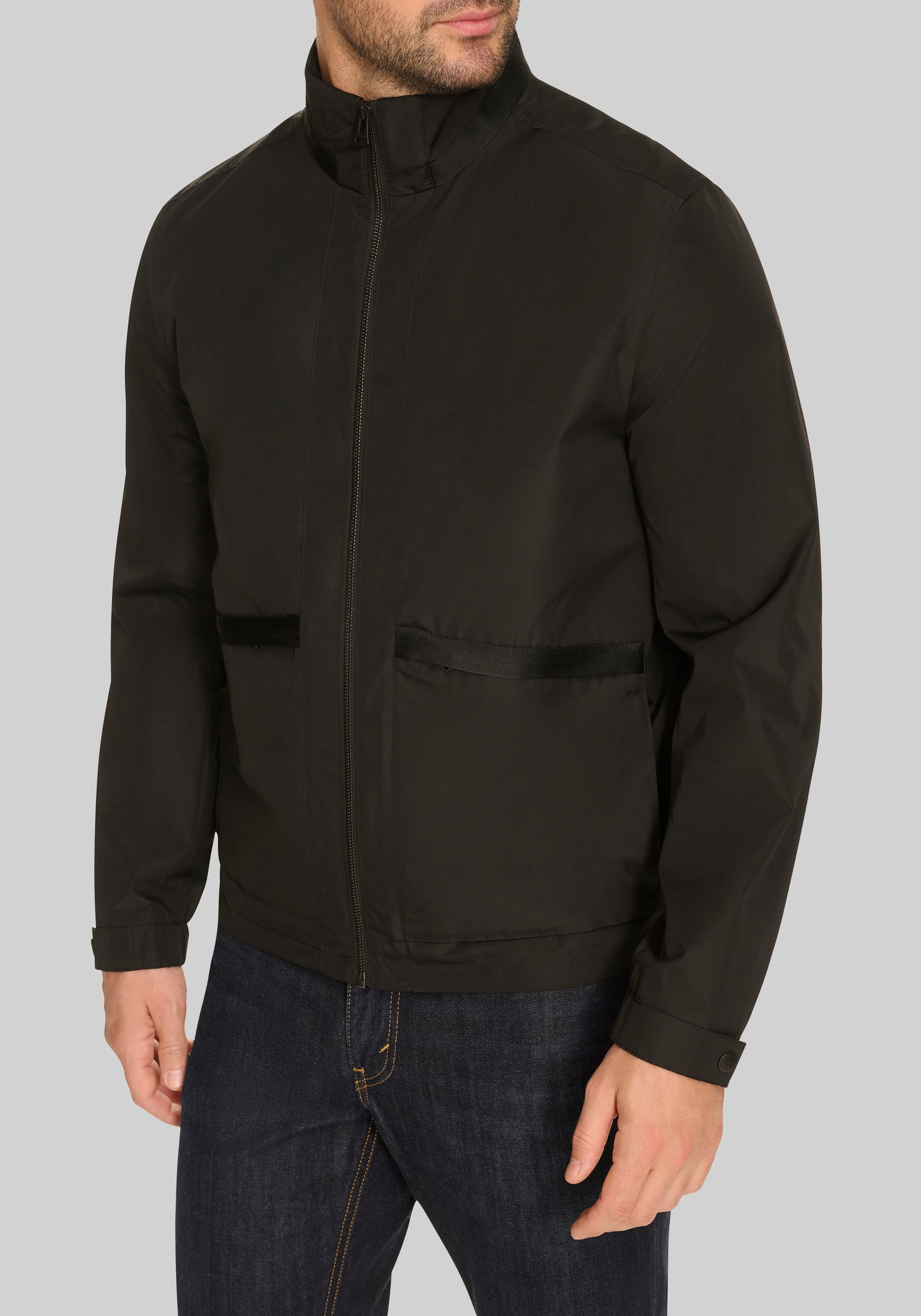 Cole Haan Stand Collar Packable Rain Jacket