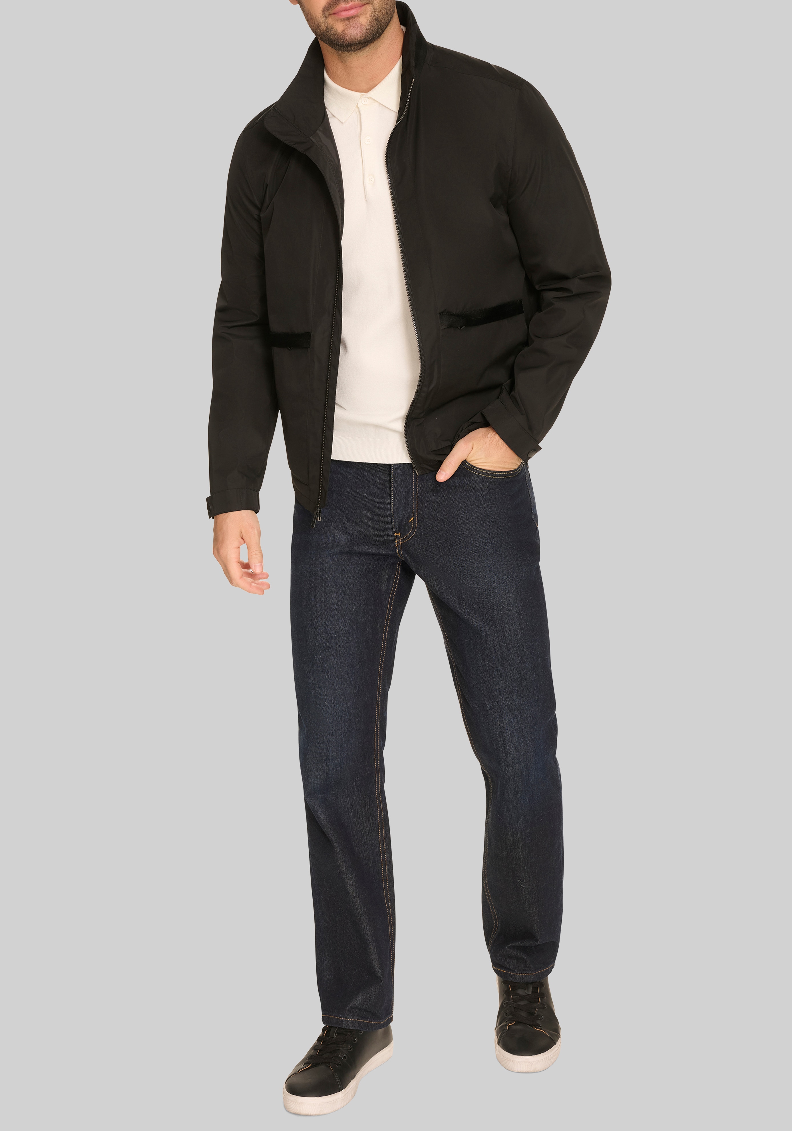 Cole Haan Stand Collar Packable Rain Jacket