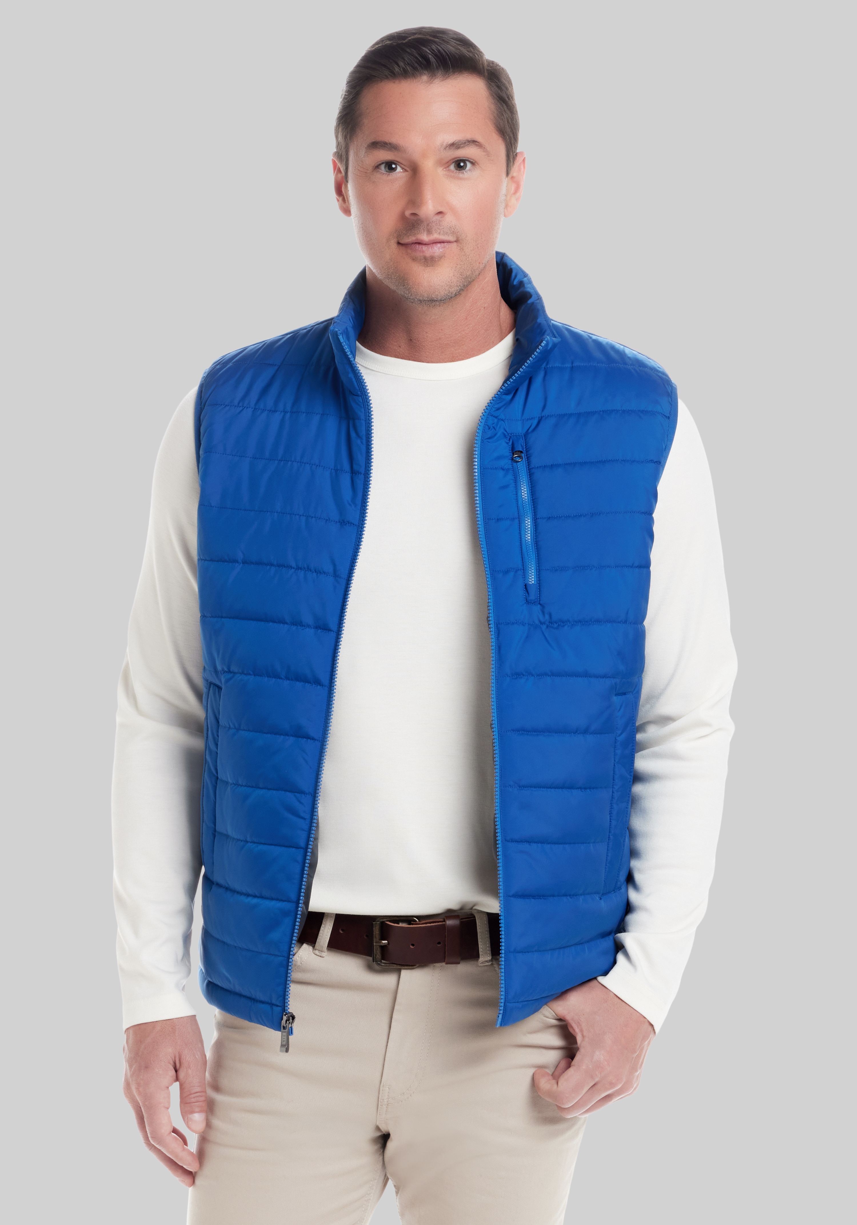 Men's Outerwear, Weatherproof Vintage Tailored Fit Quilted Cire Vest - Jos A Bank