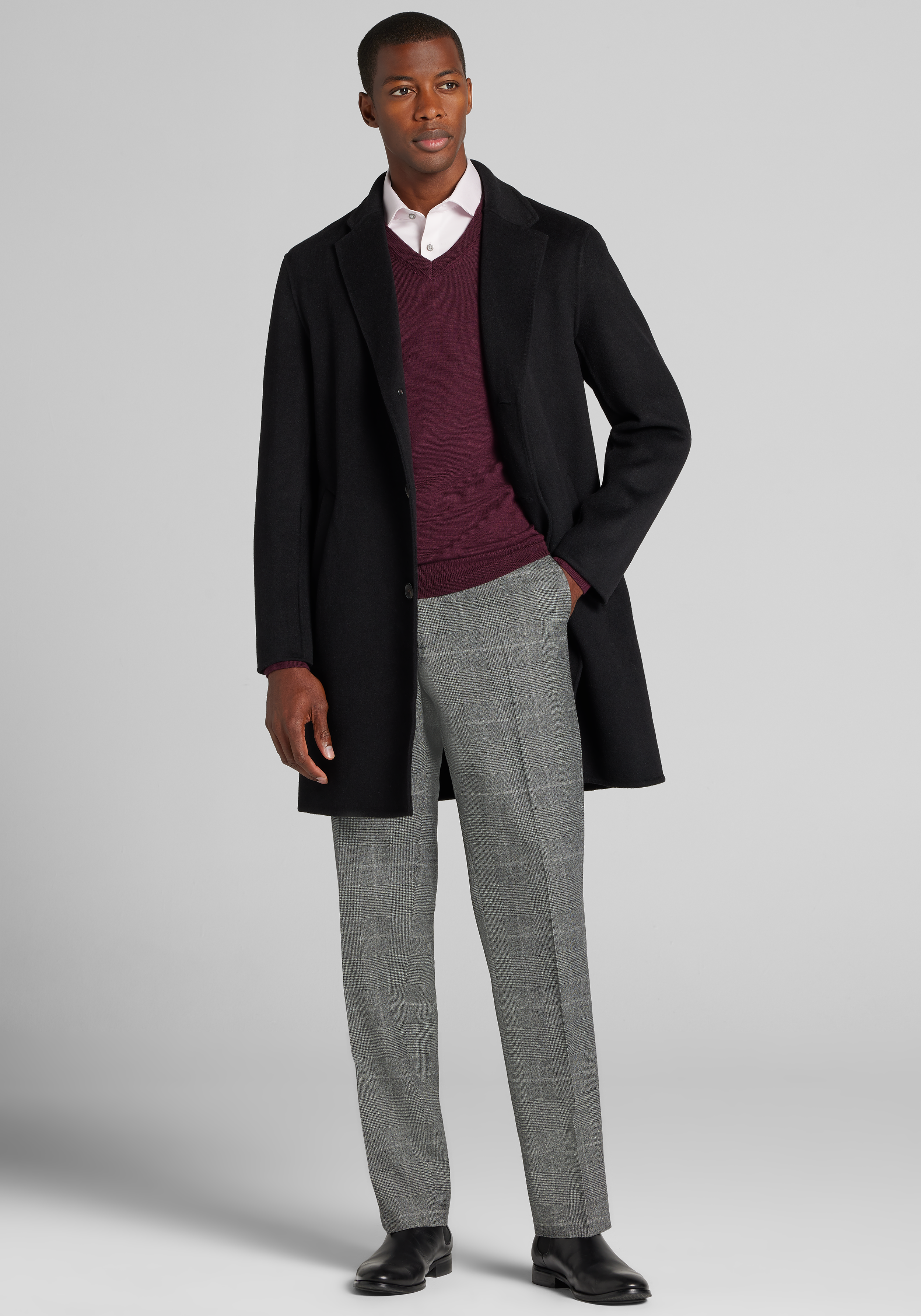 Reserve Collection Tailored Fit Double-Faced Wool Topcoat