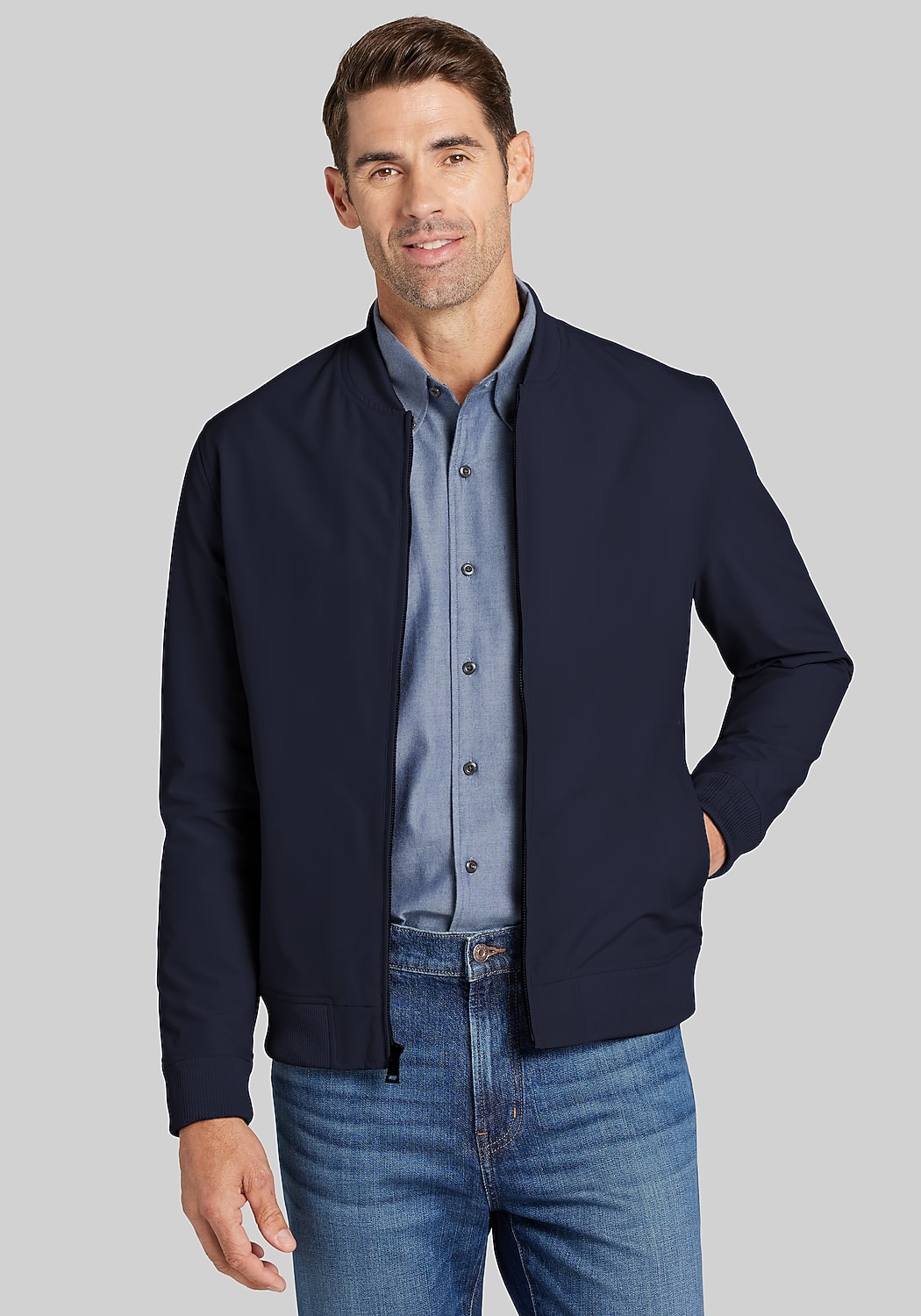 1905 Collection Tailored Fit Opportunity Bomber Jacket - Big & Tall