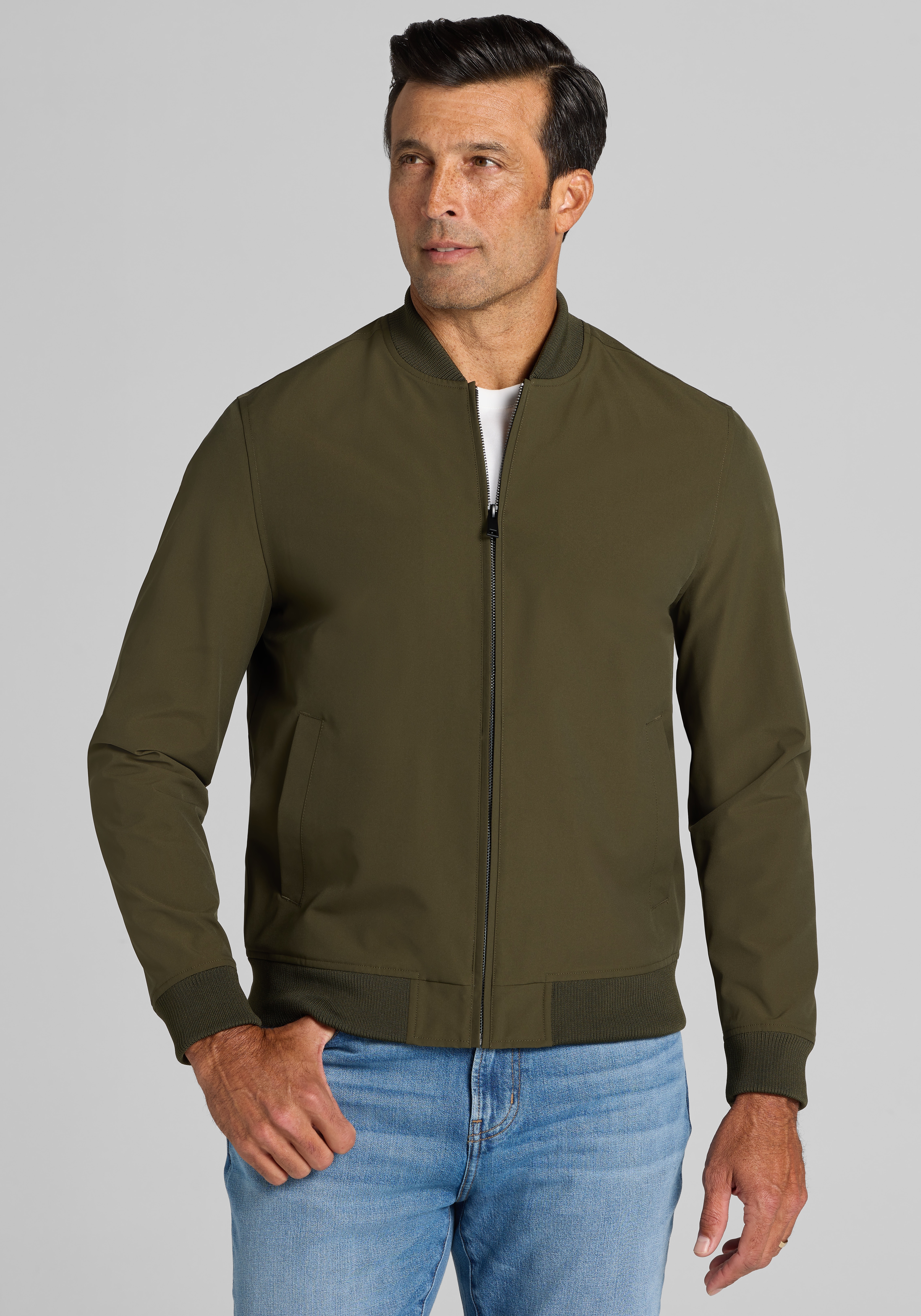 Men's Outerwear, 1905 Collection Tailored Fit Opportunity Bomber Jacket - Big & Tall - Jos A Bank