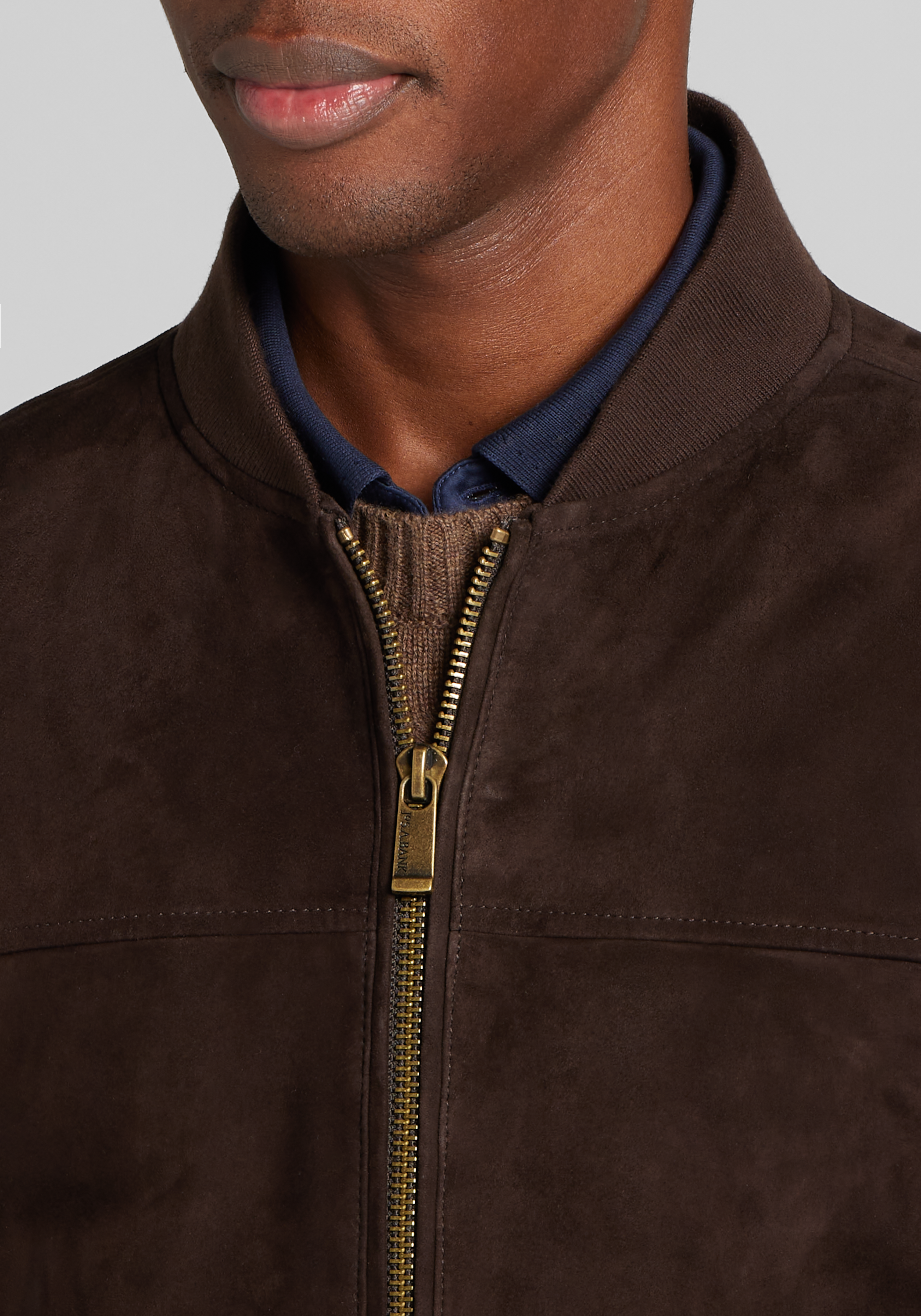 Reserve Collection Tailored Fit Leather Bomber Jacket