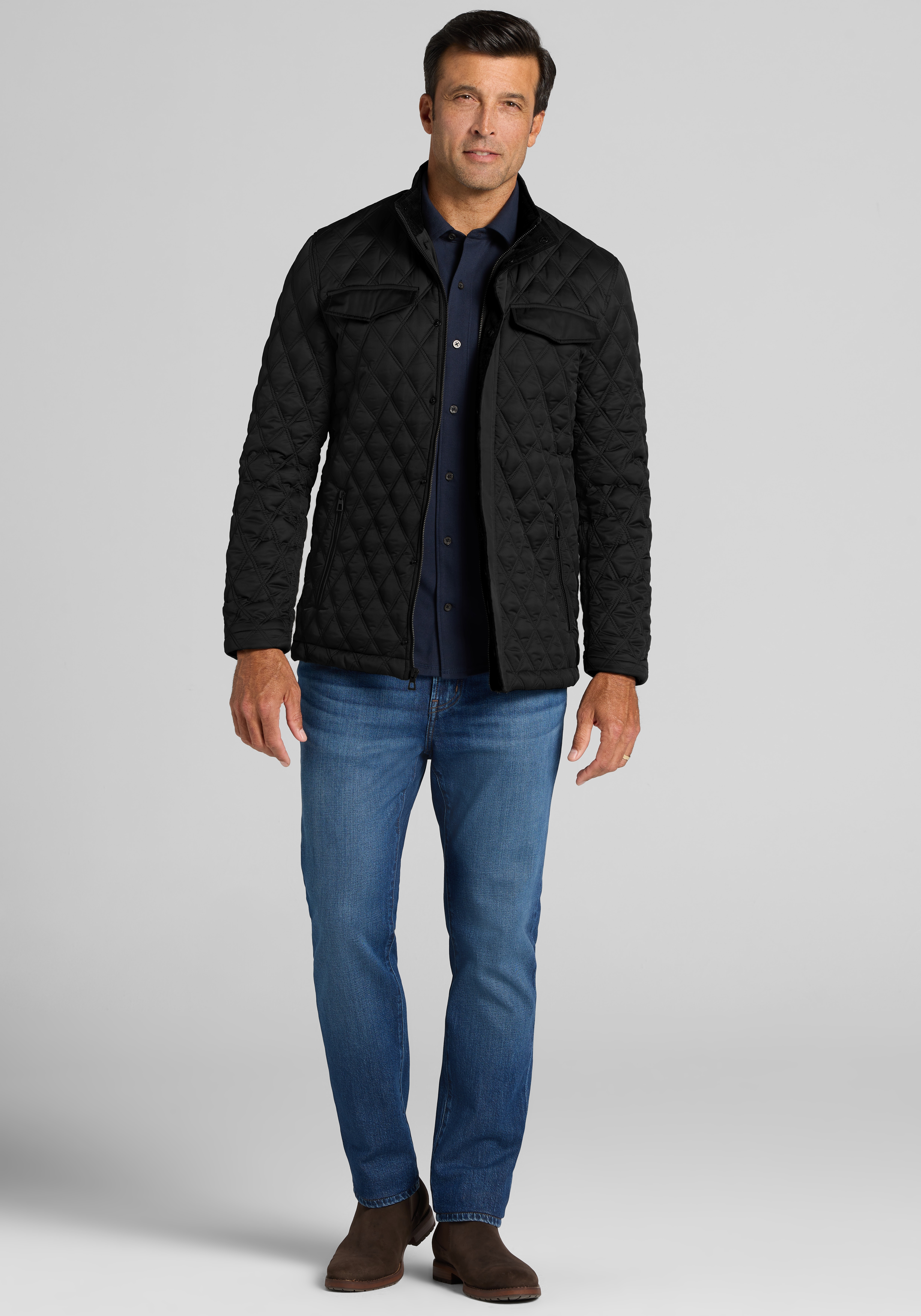 Jos. A. Bank Tailored Fit Quilted Carcoat