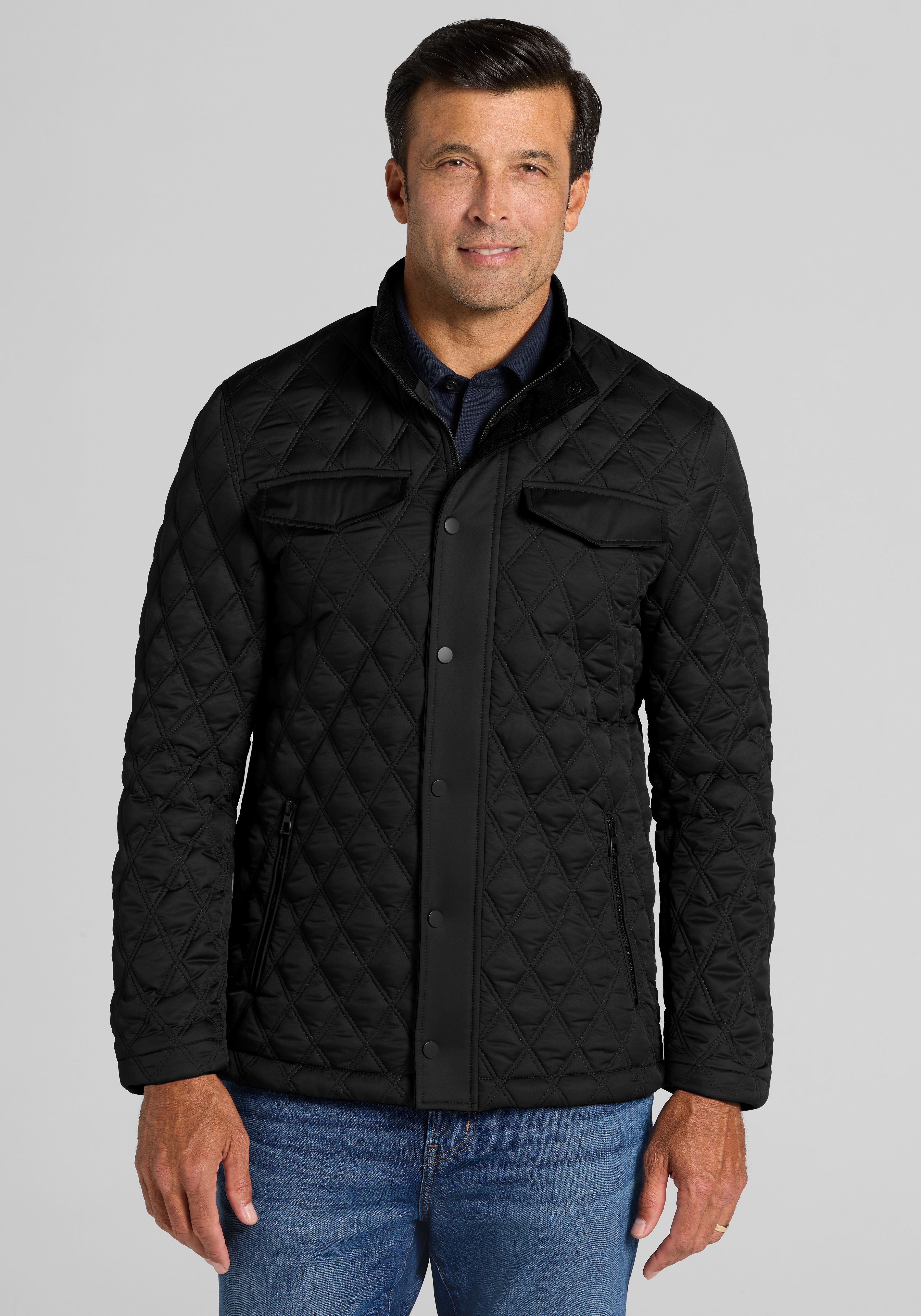 Men's Outerwear, Jos. A. Bank Tailored Fit Quilted Carcoat - Jos A Bank