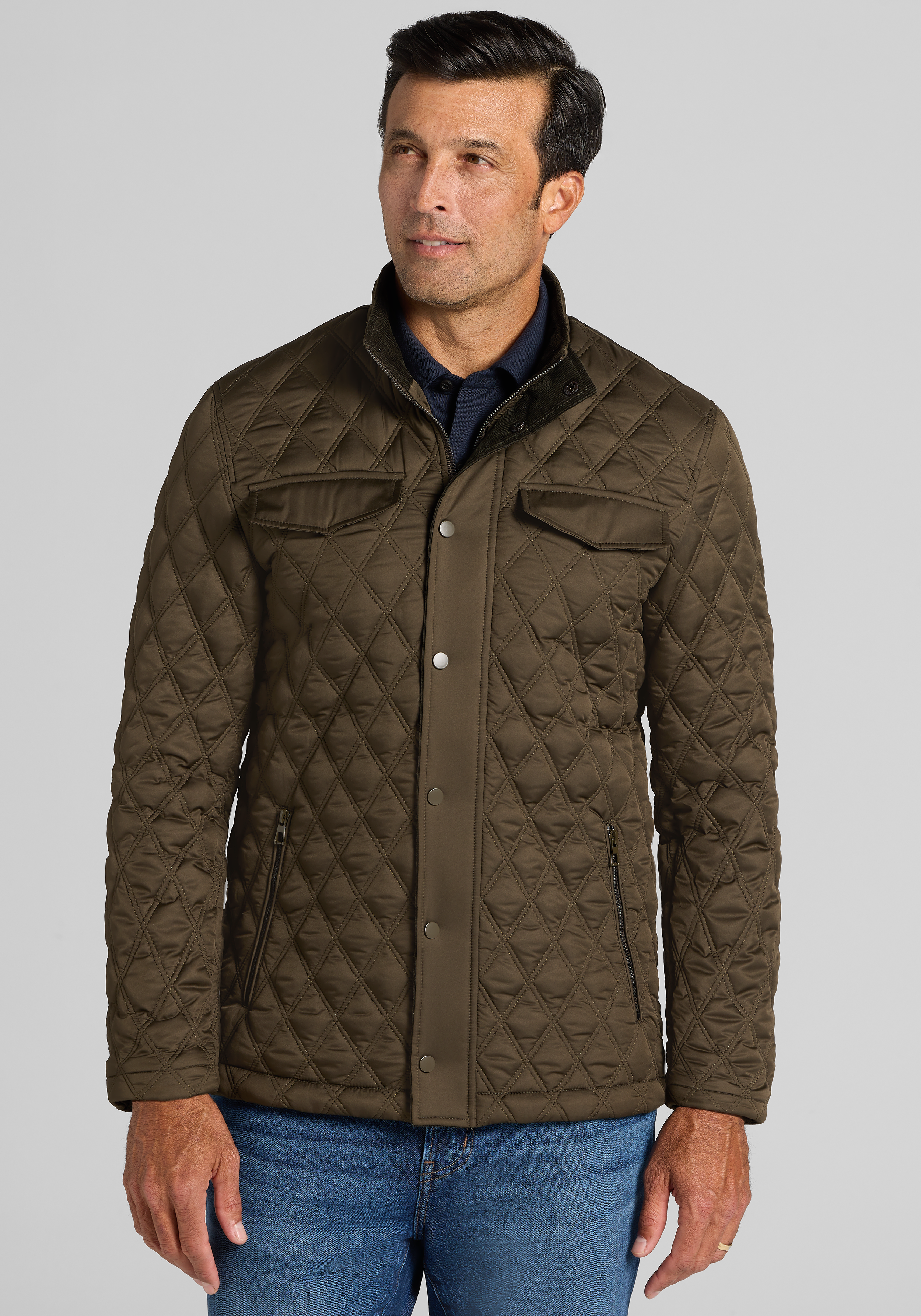 Men's Outerwear, Jos. A. Bank Tailored Fit Quilted Carcoat - Jos A Bank