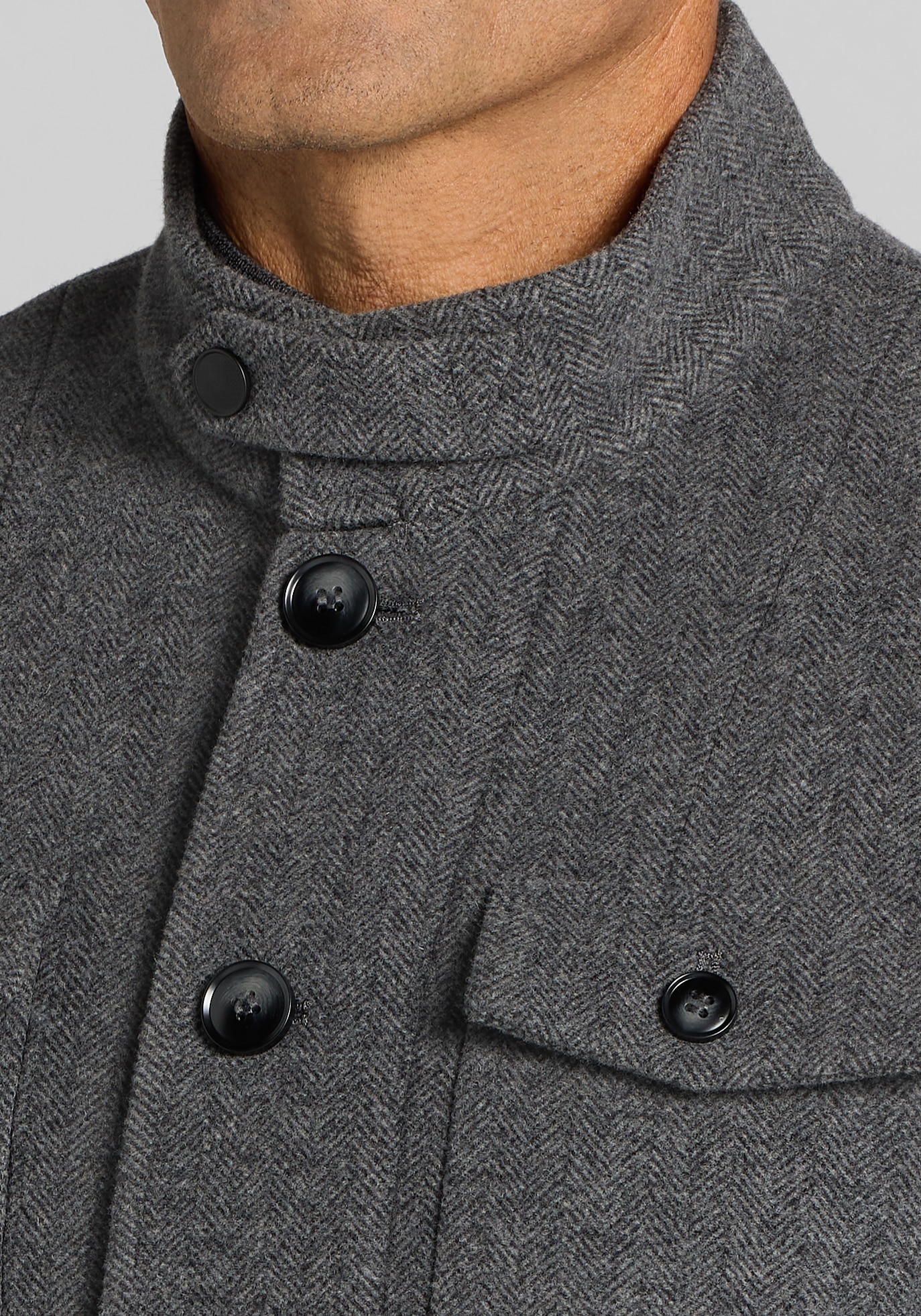 Jos. A. Bank Tailored Fit Herringbone Car Coat