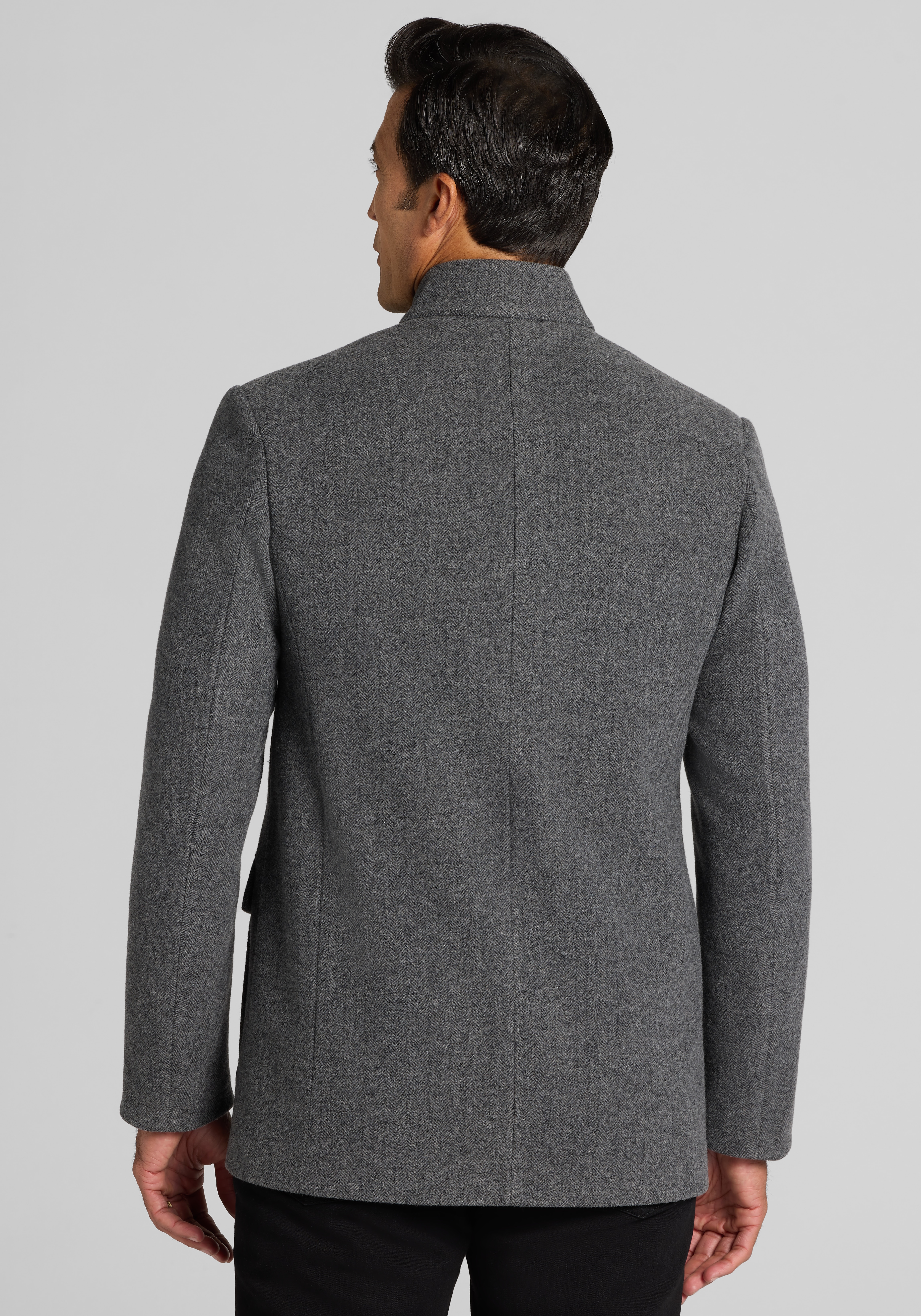 Jos. A. Bank Tailored Fit Herringbone Car Coat