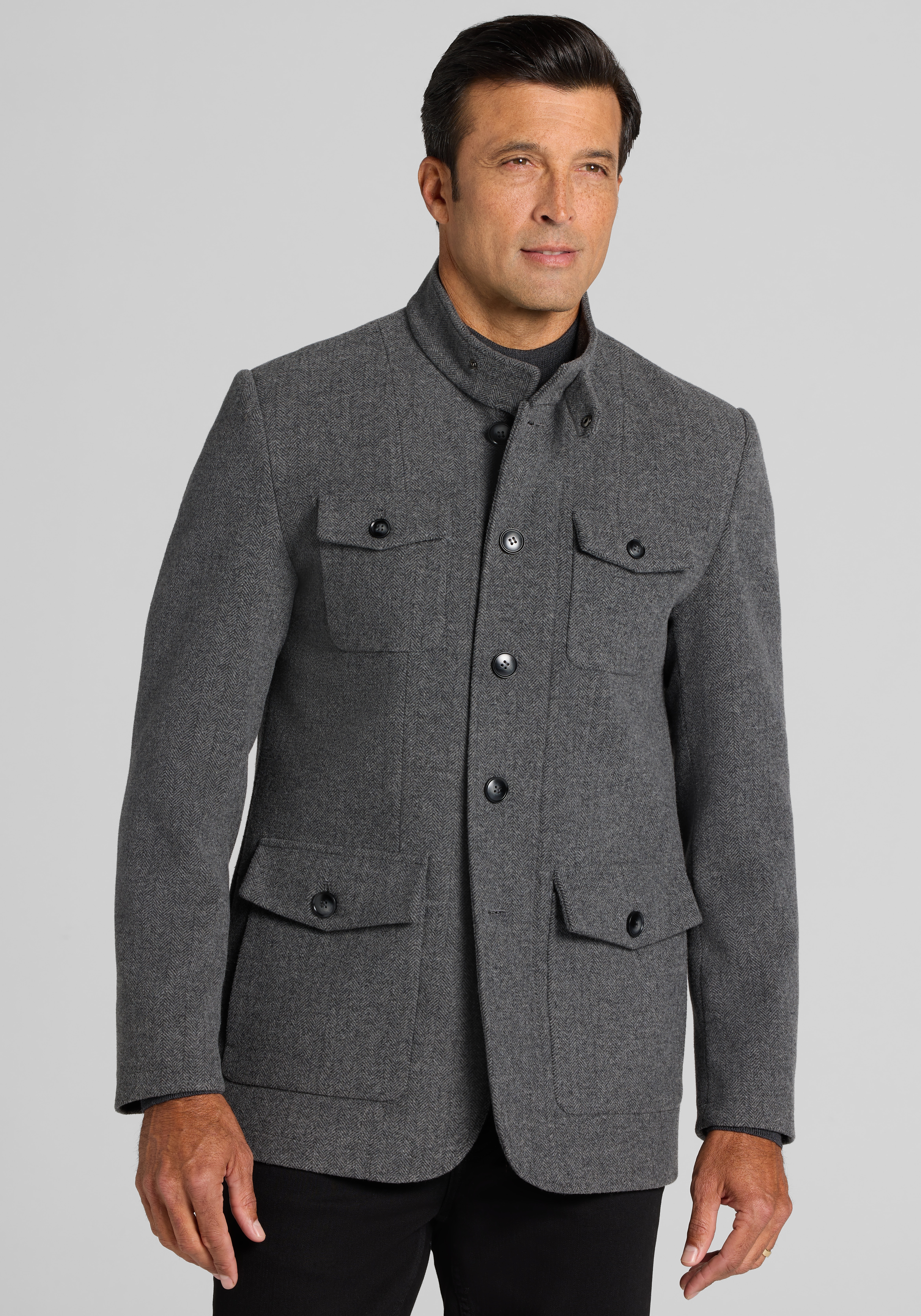 Men's Sale & Clearance, Jos. A. Bank Tailored Fit Herringbone Car Coat - Jos A Bank