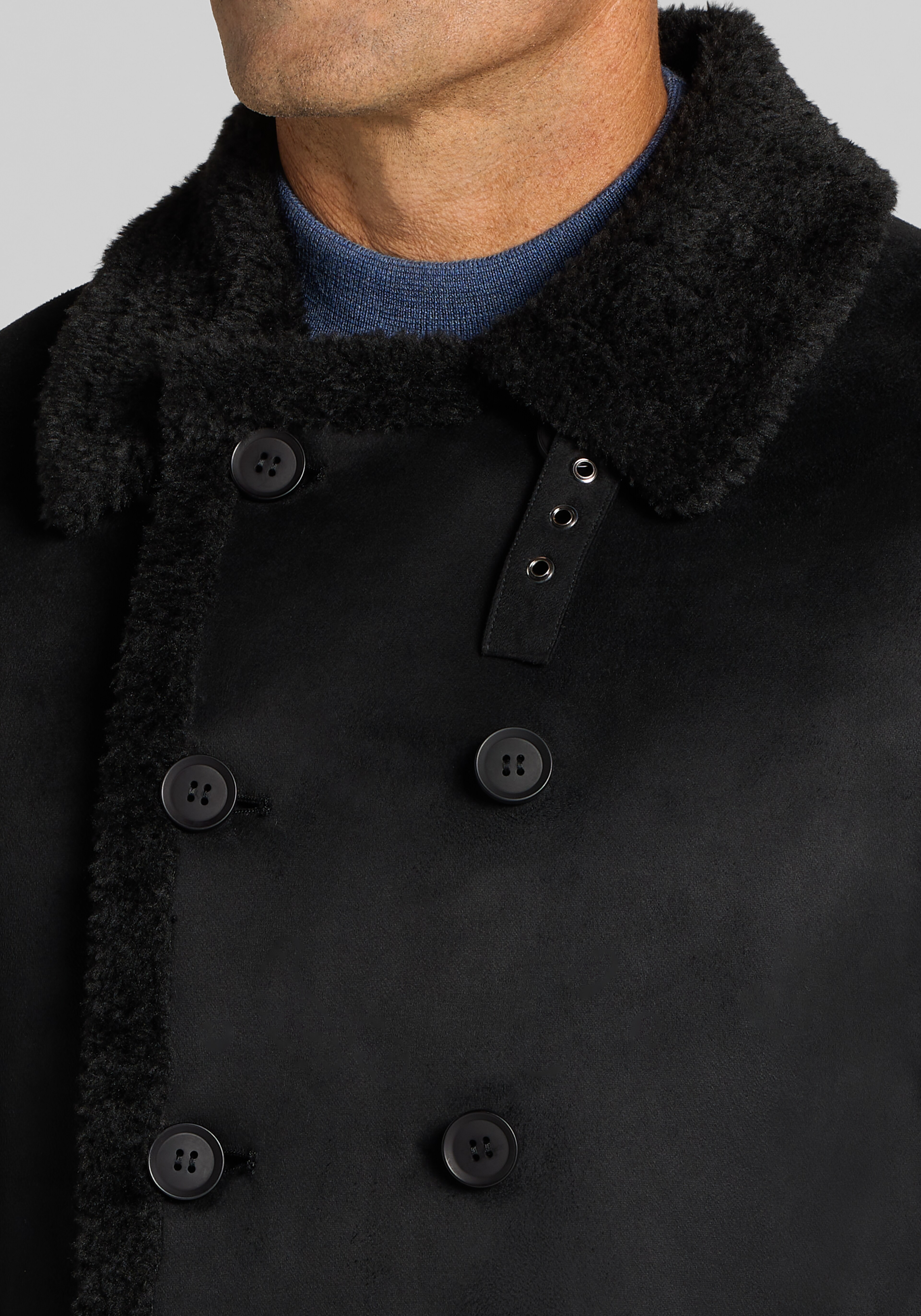 Jos. A. Bank Tailored Fit Faux Shearling Peacoat