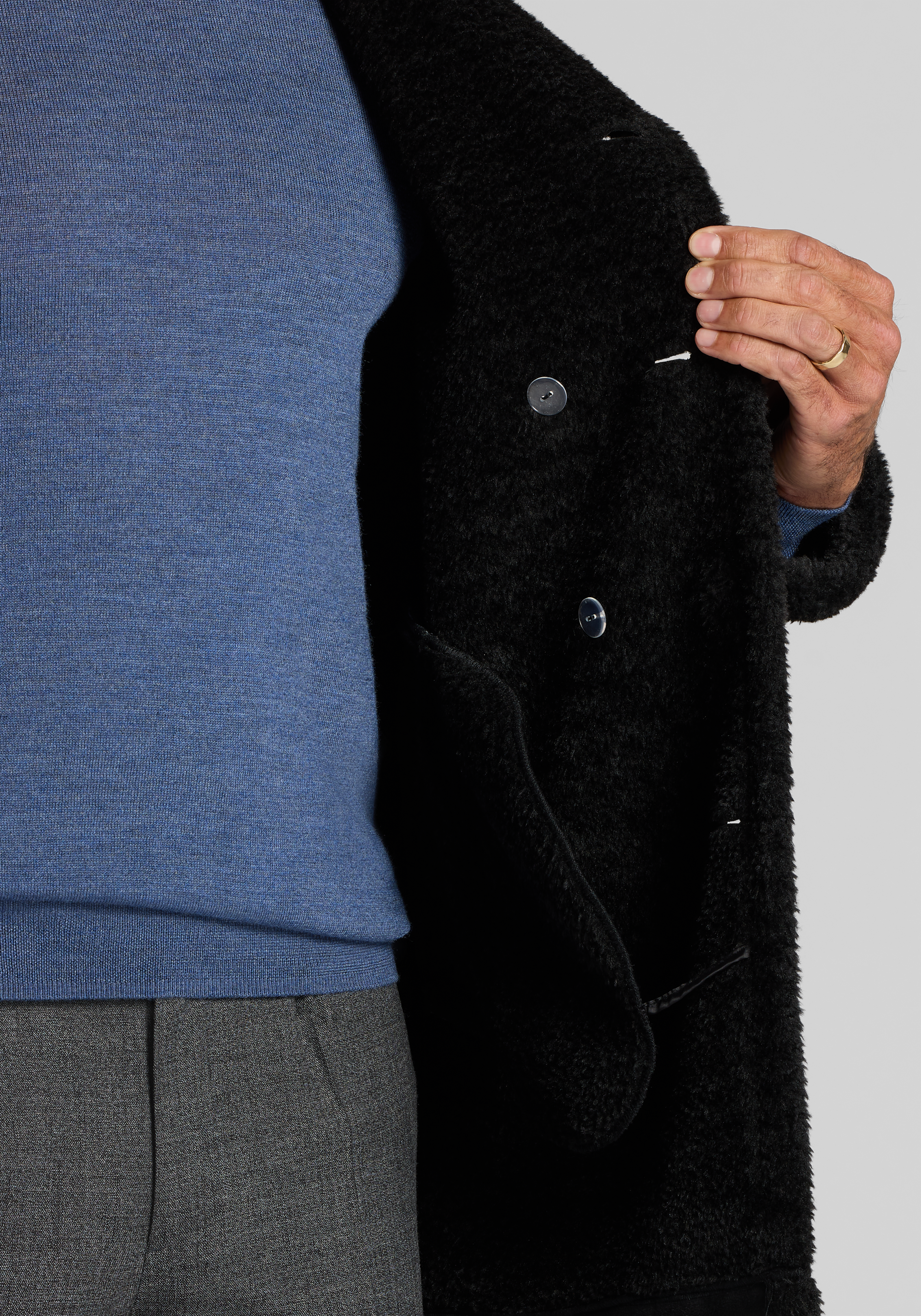 Jos. A. Bank Tailored Fit Faux Shearling Peacoat