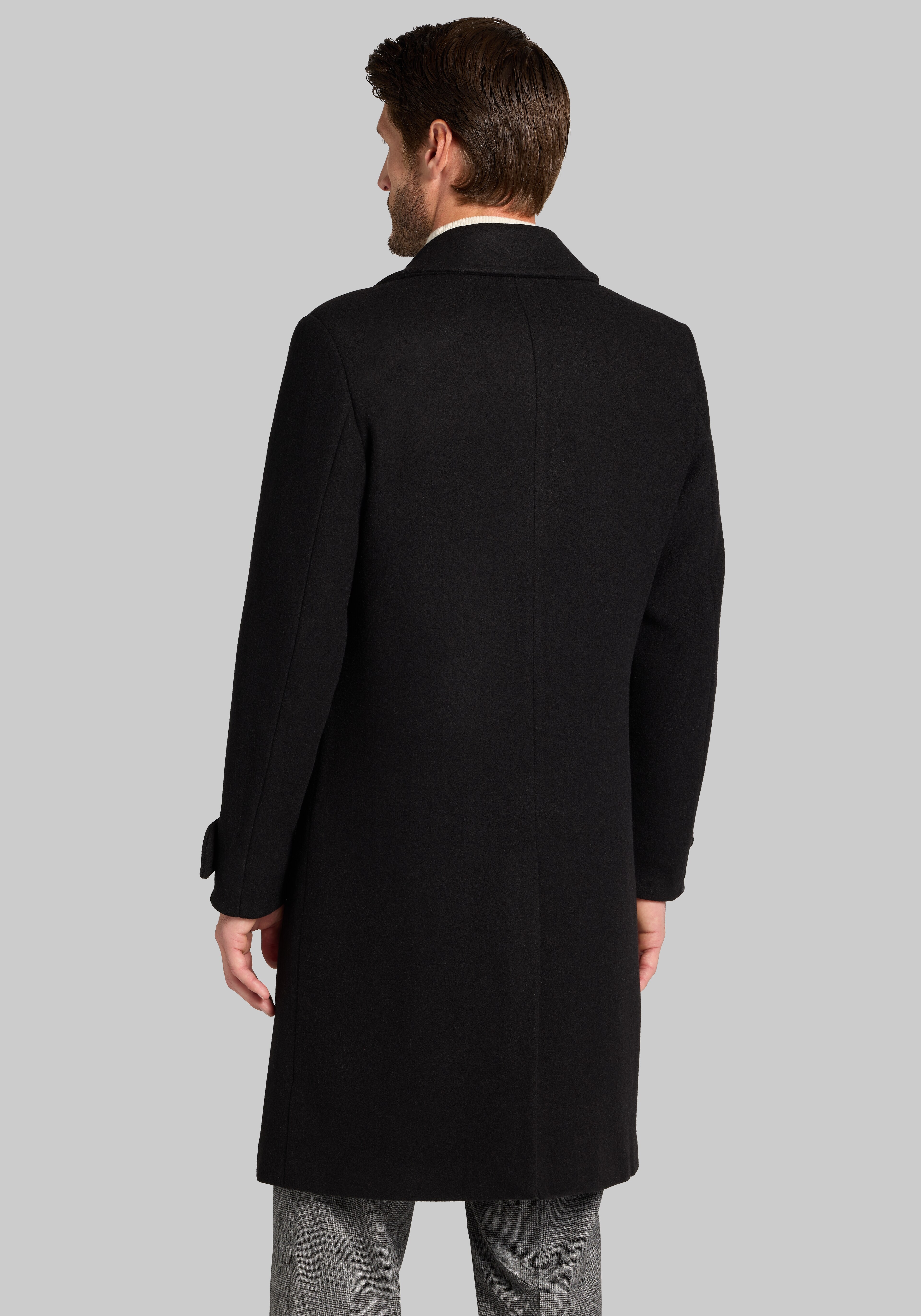 Jos. A. Bank Officers Double-Breasted Wool-Blend Topcoat