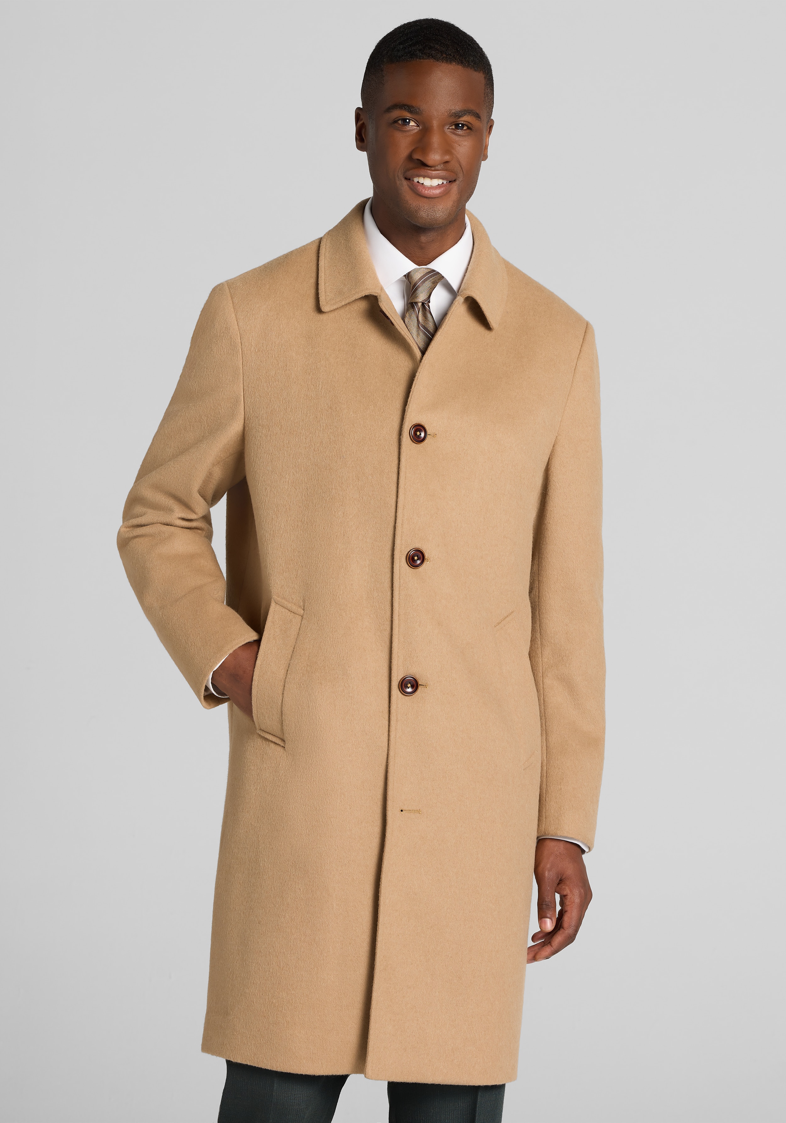 Men's Special Categories, Paisley & Gray Slim Fit Slash Pocket Overcoat - Jos A Bank
