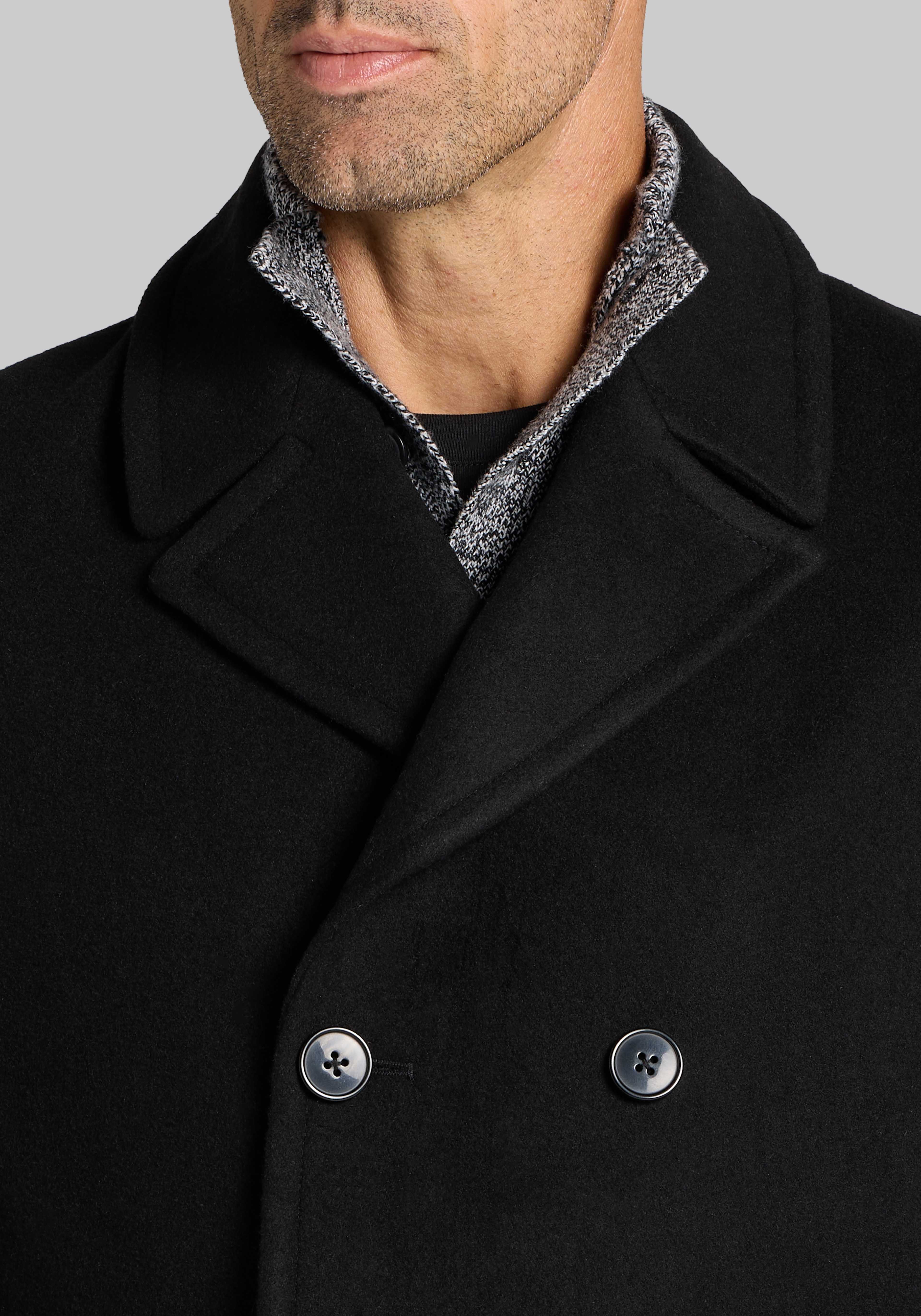 Jos. A. Bank Wool-Blend Double-Breasted Topcoat