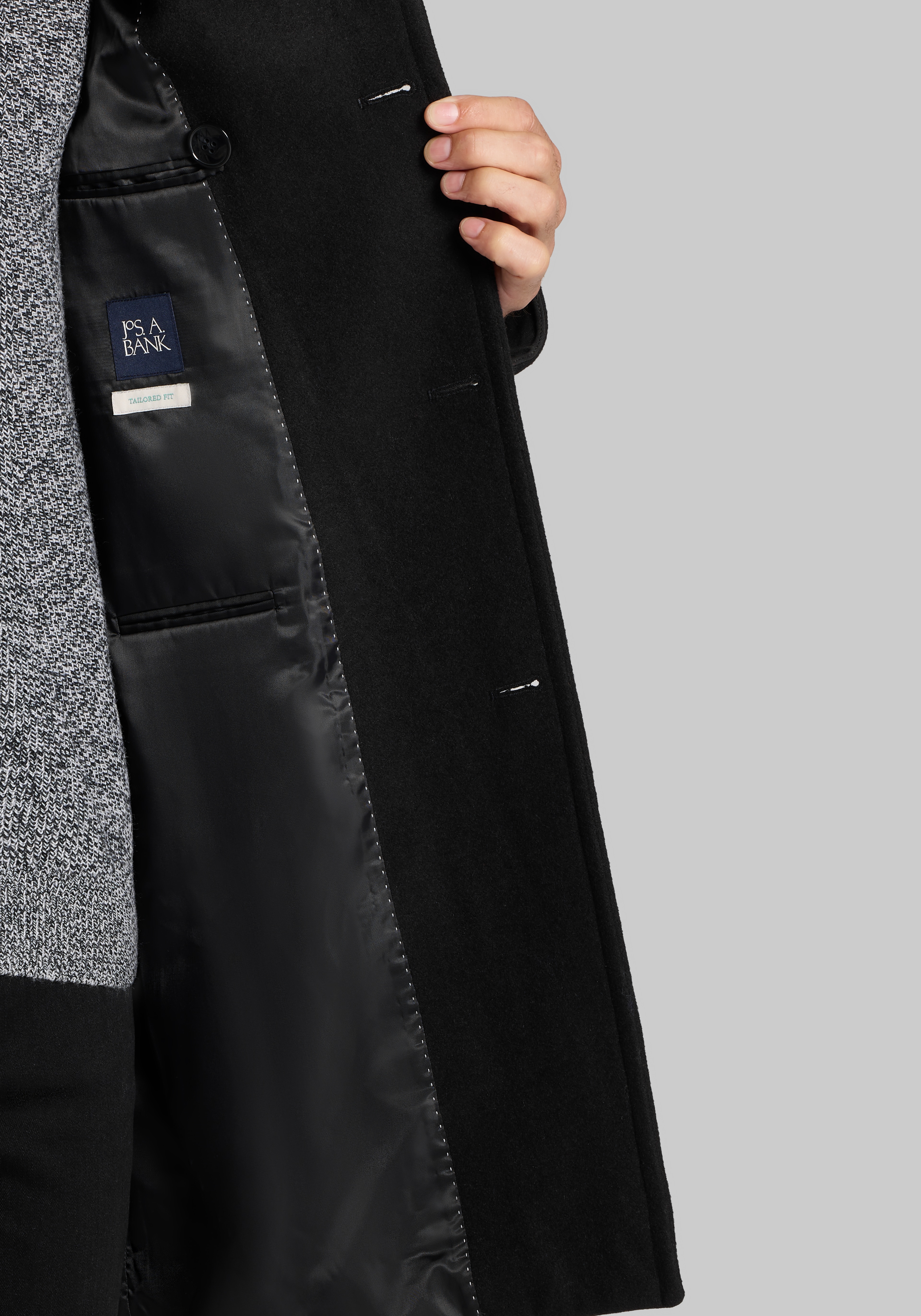 Jos. A. Bank Wool-Blend Double-Breasted Topcoat