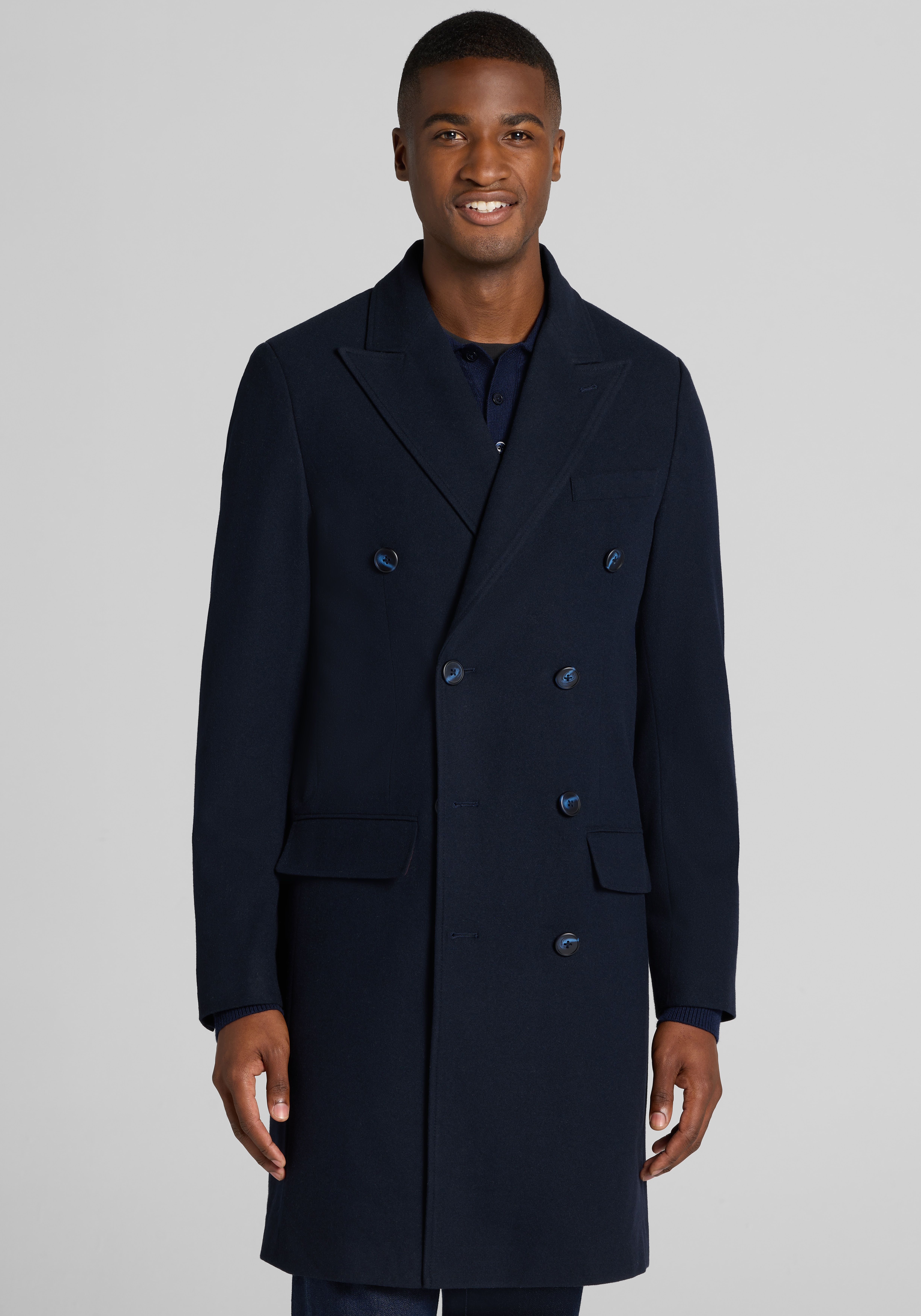 Men's Special Categories, Paisley & Gray Peak Double-Breasted Overcoat - Jos A Bank