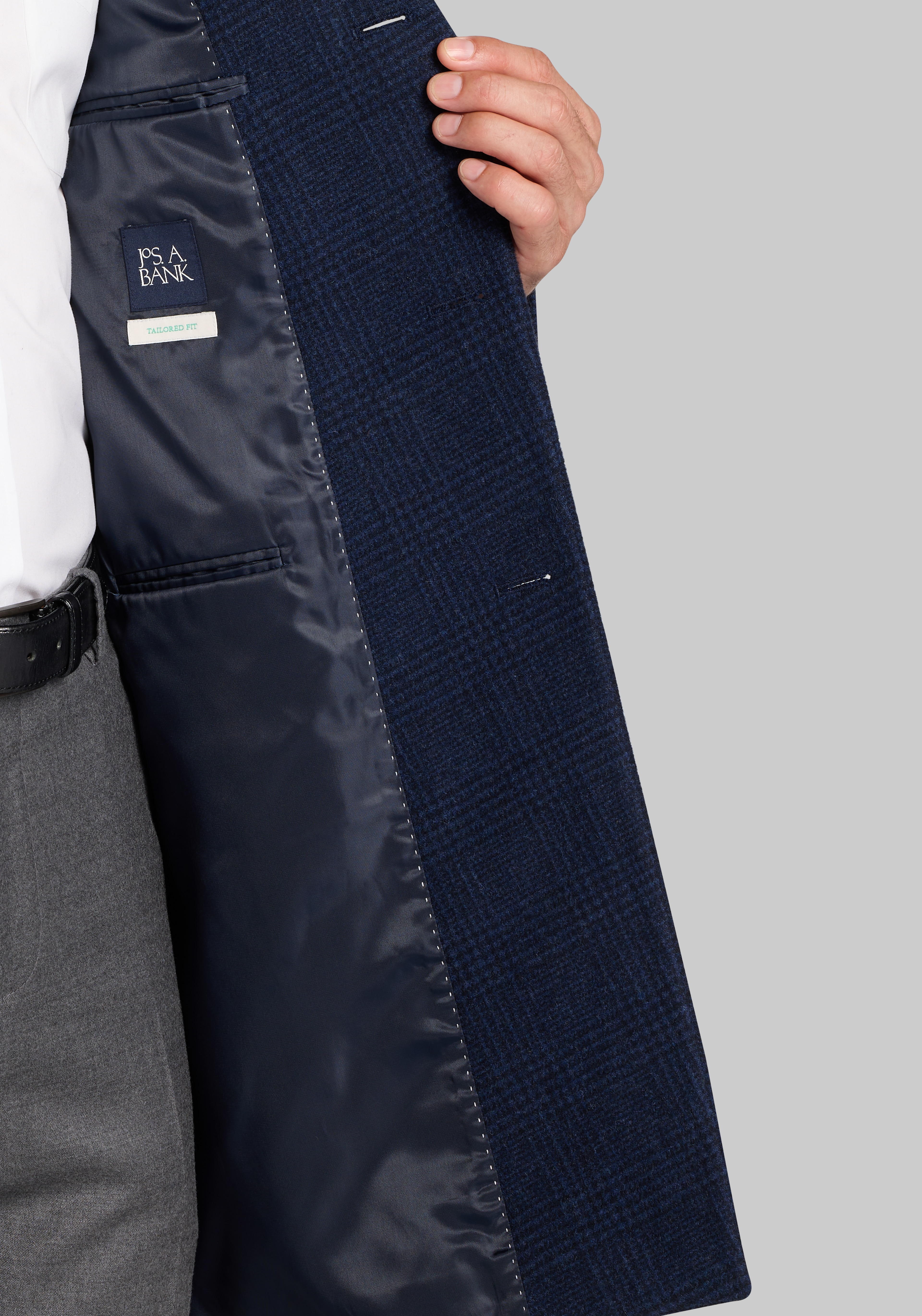 Traditional Fit Plaid Topcoat