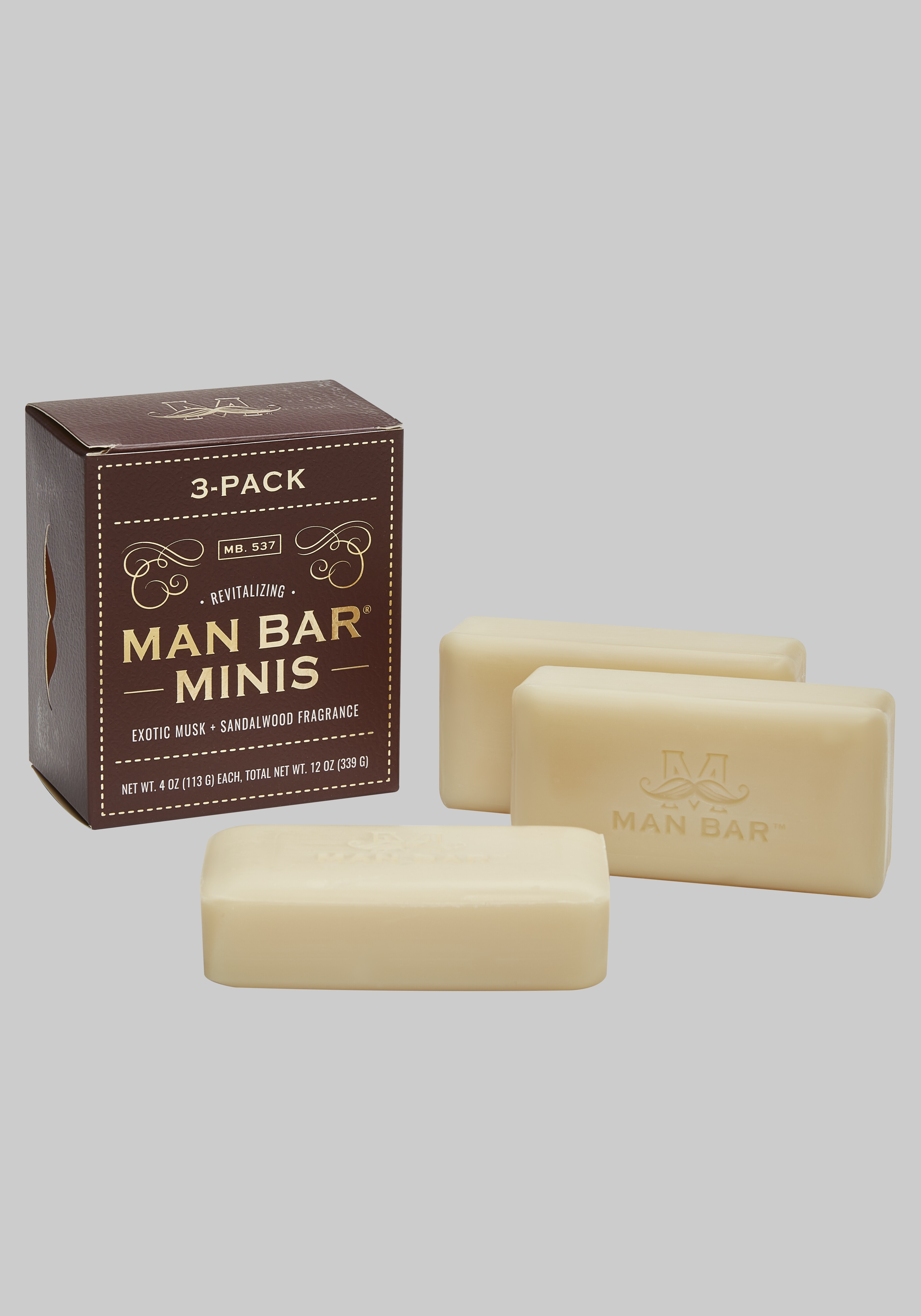 San Francisco Soap Co. Man Bar Exotic Musk & Sandalwood Mini Soaps, Set of 3
