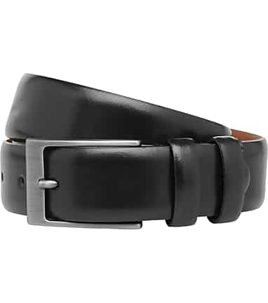 Cole Haan Mens Belt 34 BLACK  Rev Feather Edge Pebble to Smooth Leather New 