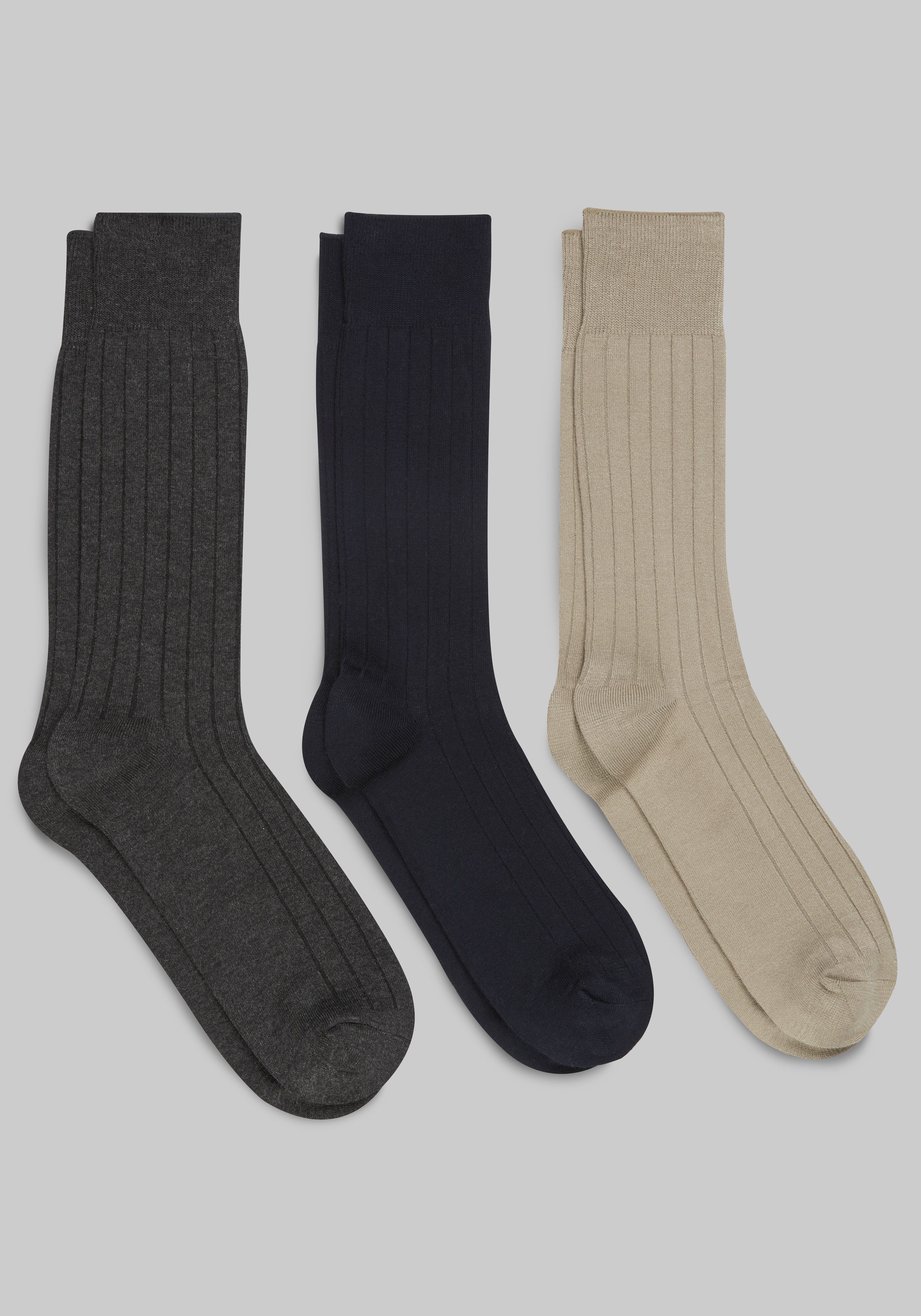 Jos. A. Bank Ribbed Bamboo Socks, 3-Pack