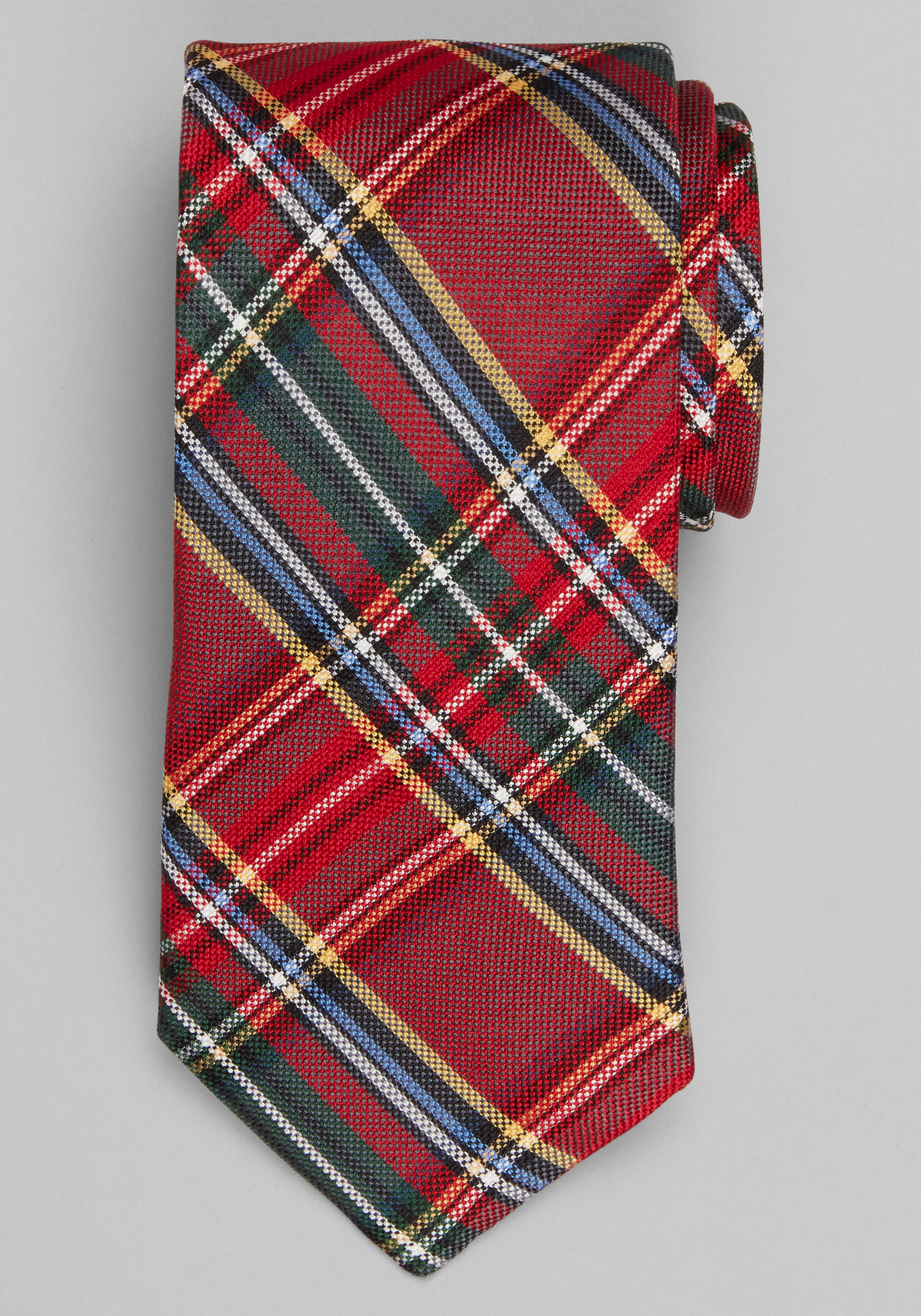 Men's FLYOUT_CATEGORY, Jos. A. Bank Christmas Plaid Tie - Long - Jos A Bank