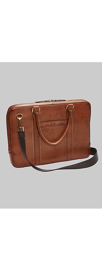 Jos. A. Bank Slim Leather Briefcase - All Accessories | Jos A Bank