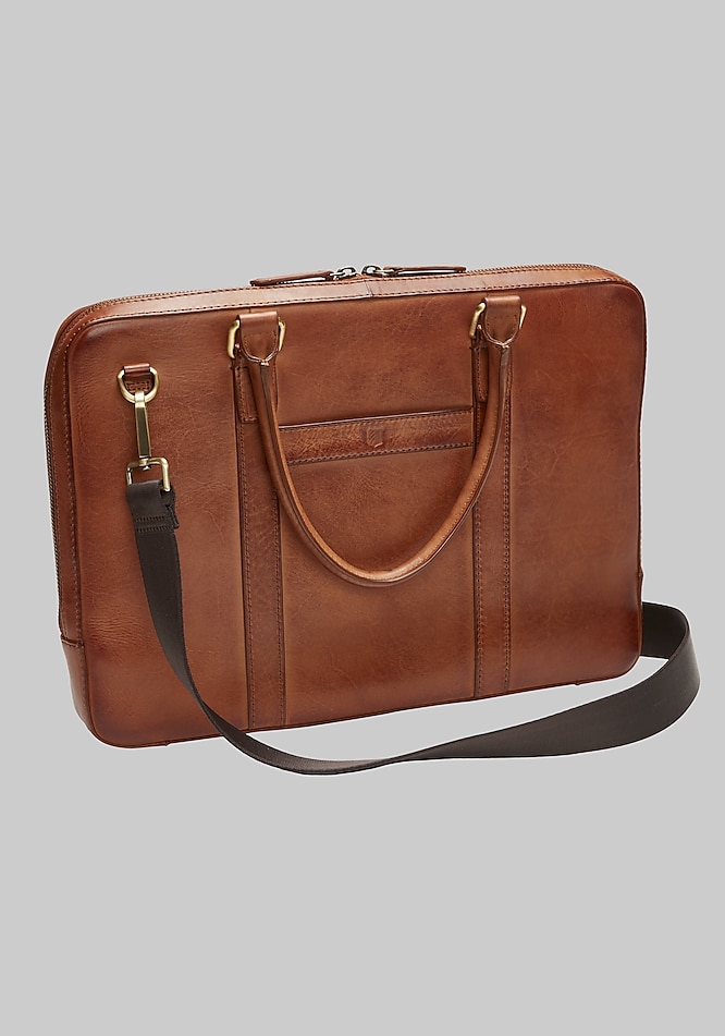 Bank Slim Leather Briefcase All Accessories Jos A Bank