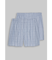 Image of Jos. A. Bank Plaid Woven Boxers, 2- Pack - Big & Tall