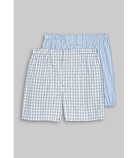 Image of Jos. A. Bank Plaid & Stripe Woven Boxers, 2- Pack - Big & Tall