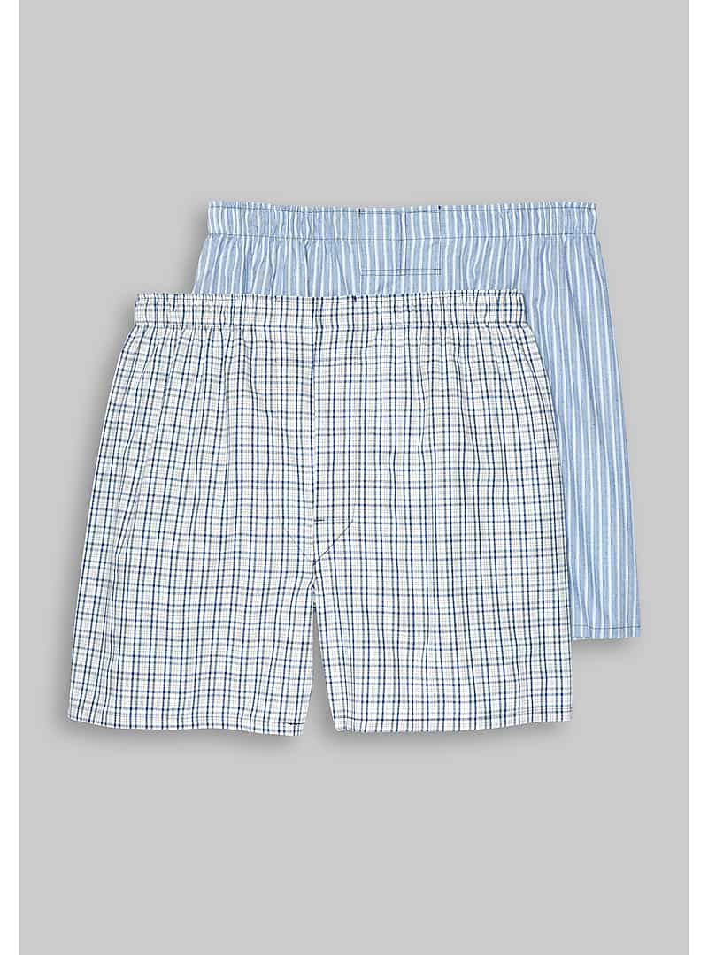 Jos. A. Bank Plaid & Stripe Woven Boxers, 2- Pack - Big & Tall ...