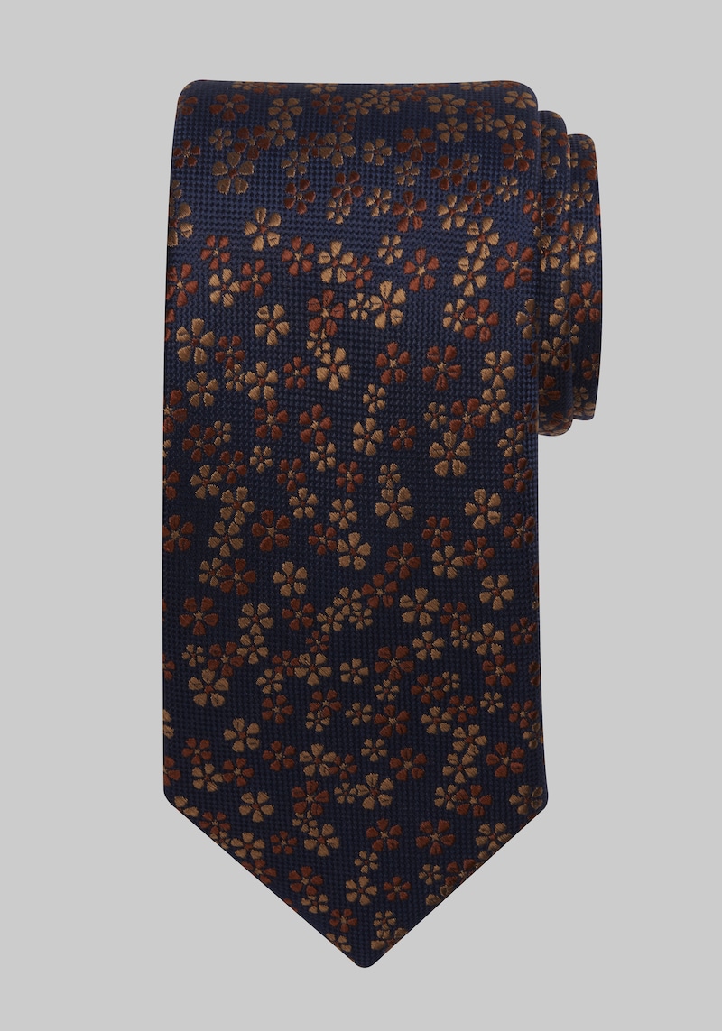 Men's Traveler Collection Modern Floral Tie - Long at Jos. A. Bank, Brown, Size LONG