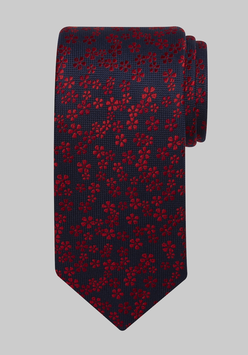 Men's Traveler Collection Modern Floral Tie at Jos. A. Bank, Red, Size One