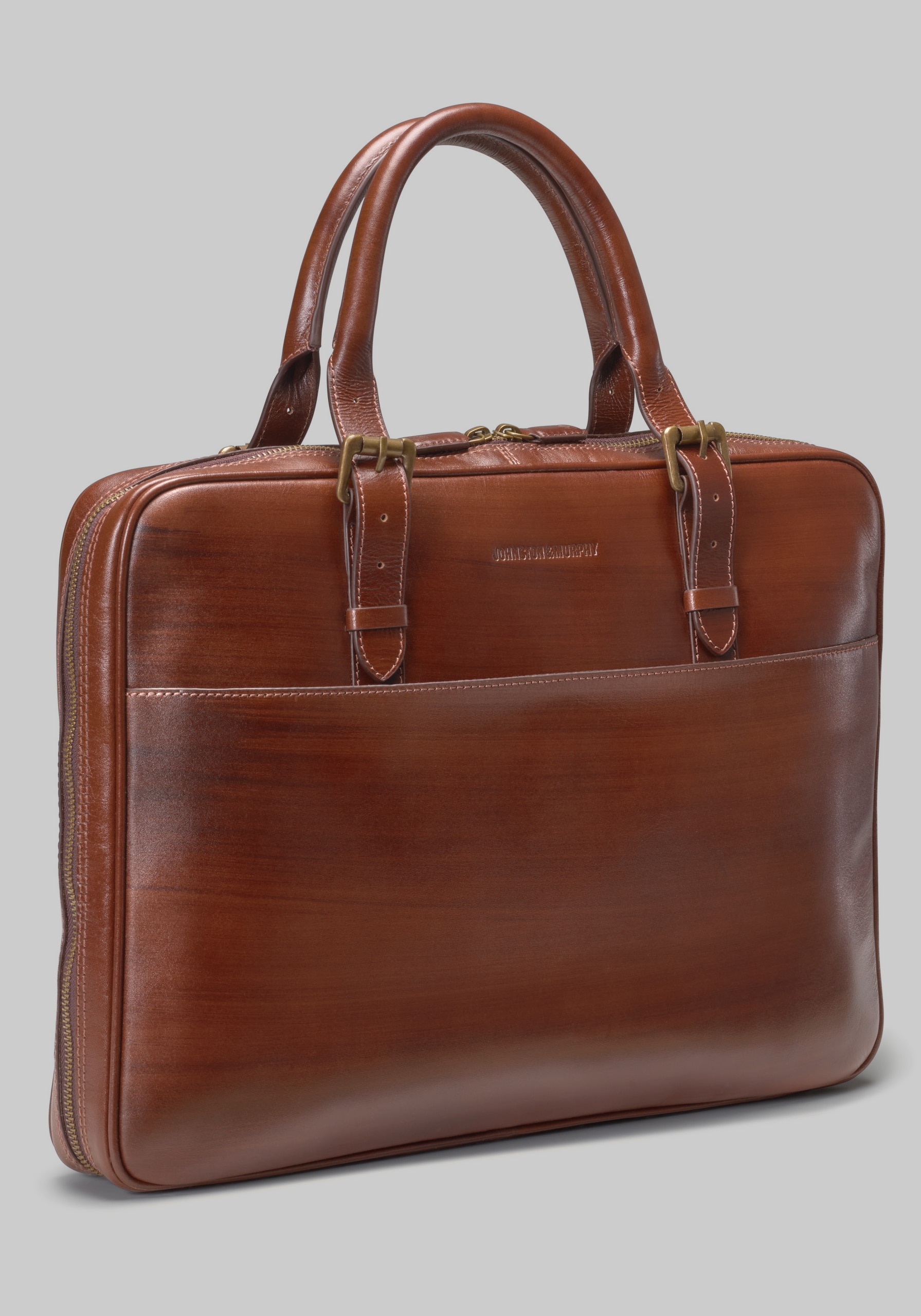 Men's New!, Johnston & Murphy Whitmore Hand-Painted Leather Briefcase - Jos A Bank