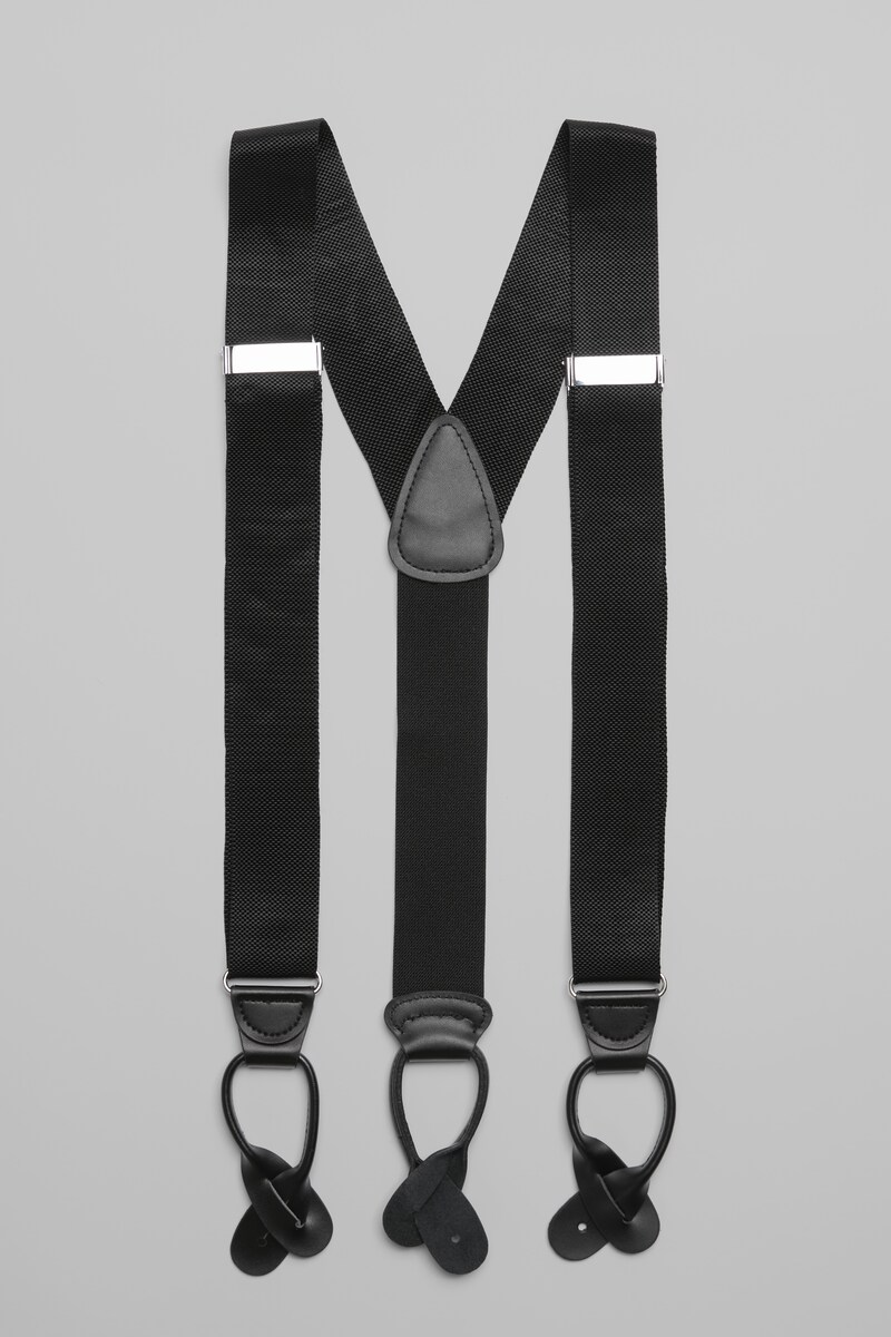 JoS. A. Bank Men's Oxford Brace Suspenders, Black, One Size