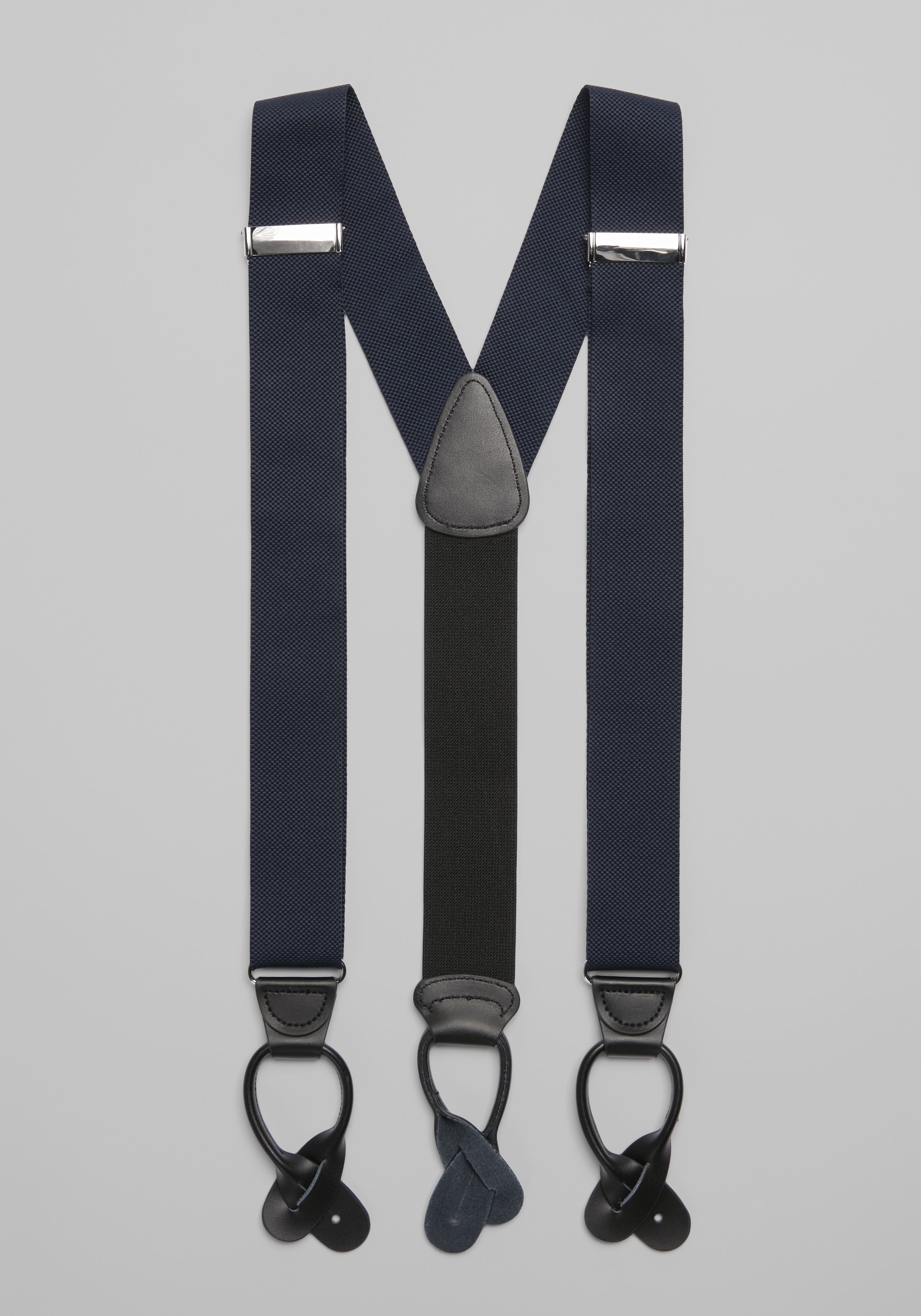 Silk Button Suspenders - Black 