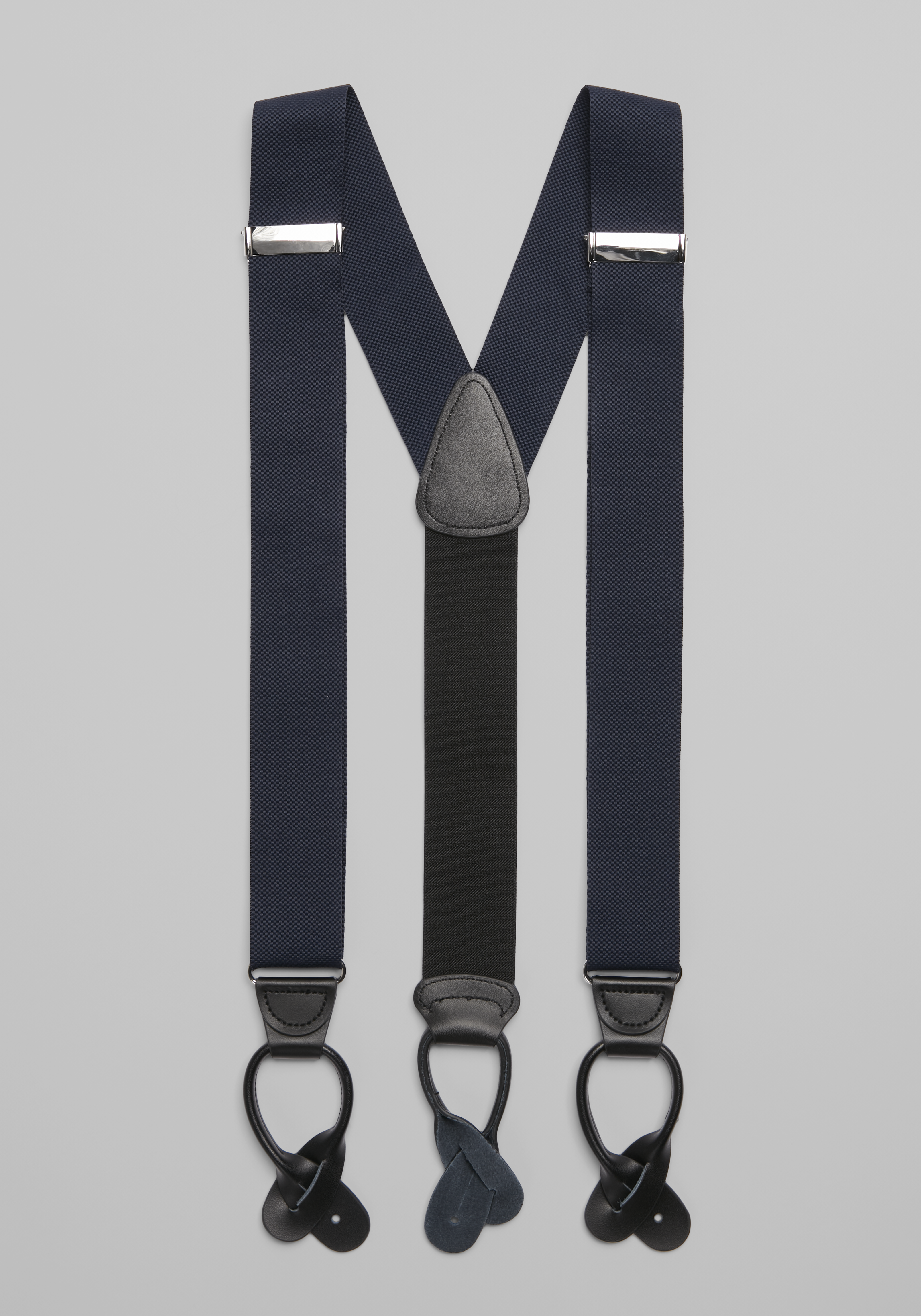 Navy Silk Suspenders