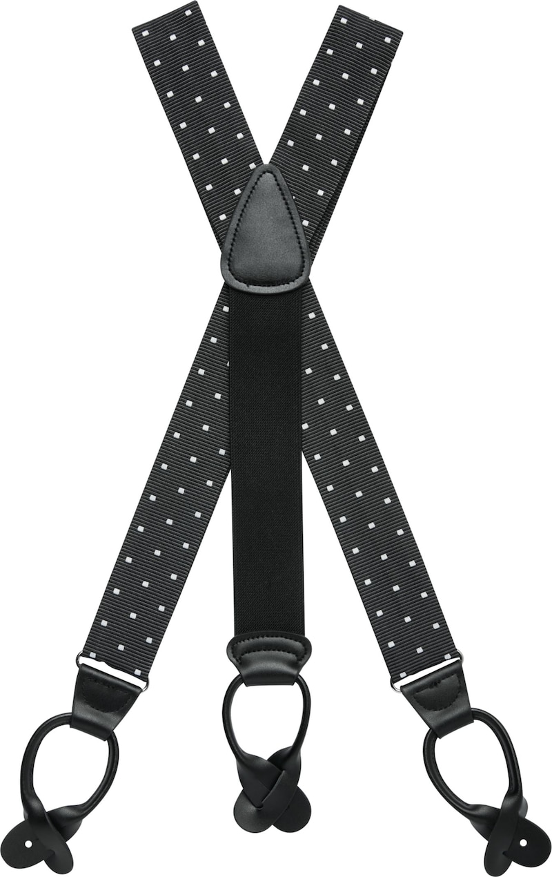 JoS. A. Bank Men's Dot Suspenders, Black, One Size