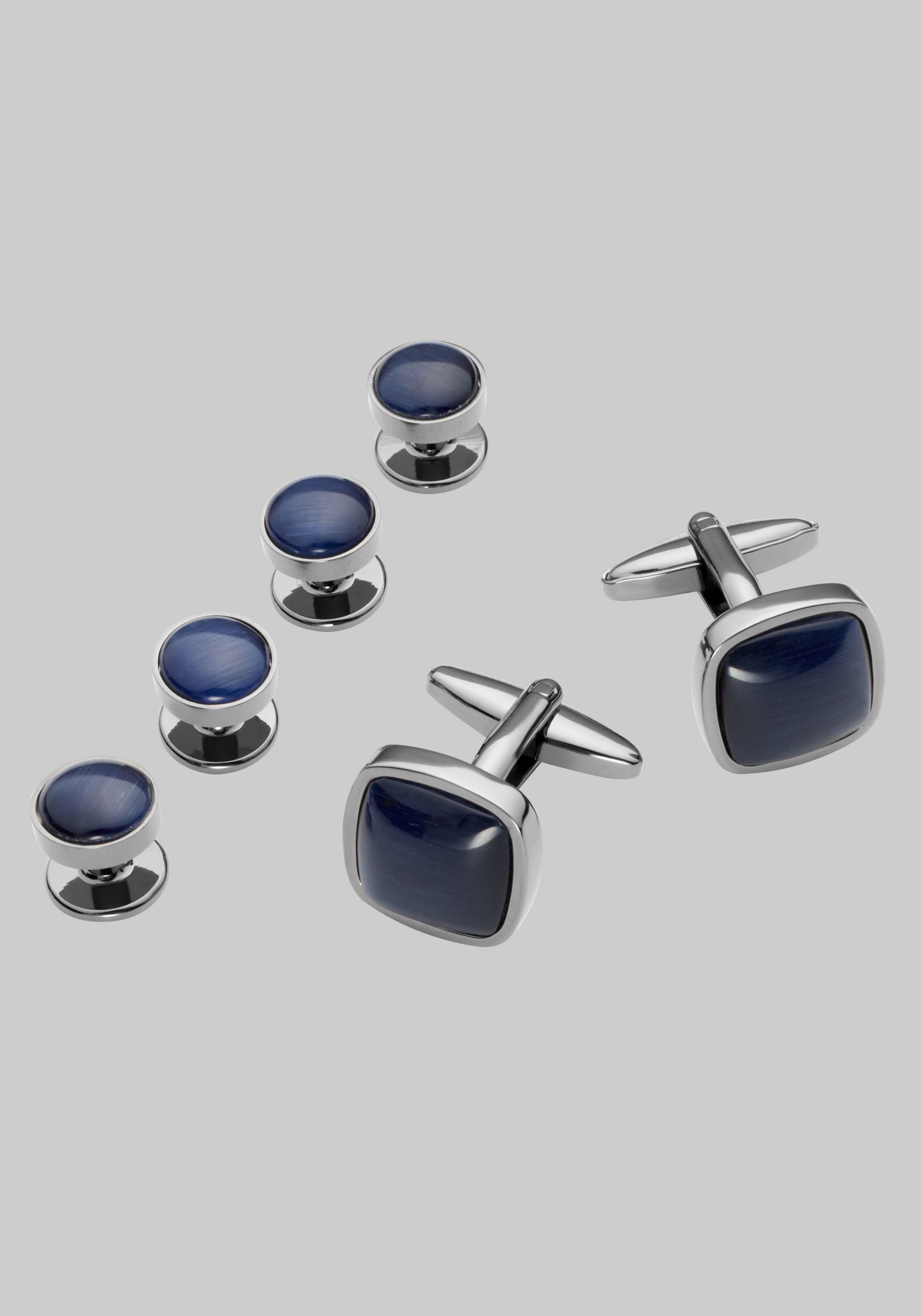 Men's Accessories, Jos. A. Bank Blue Cufflink & Stud Set - Jos A Bank