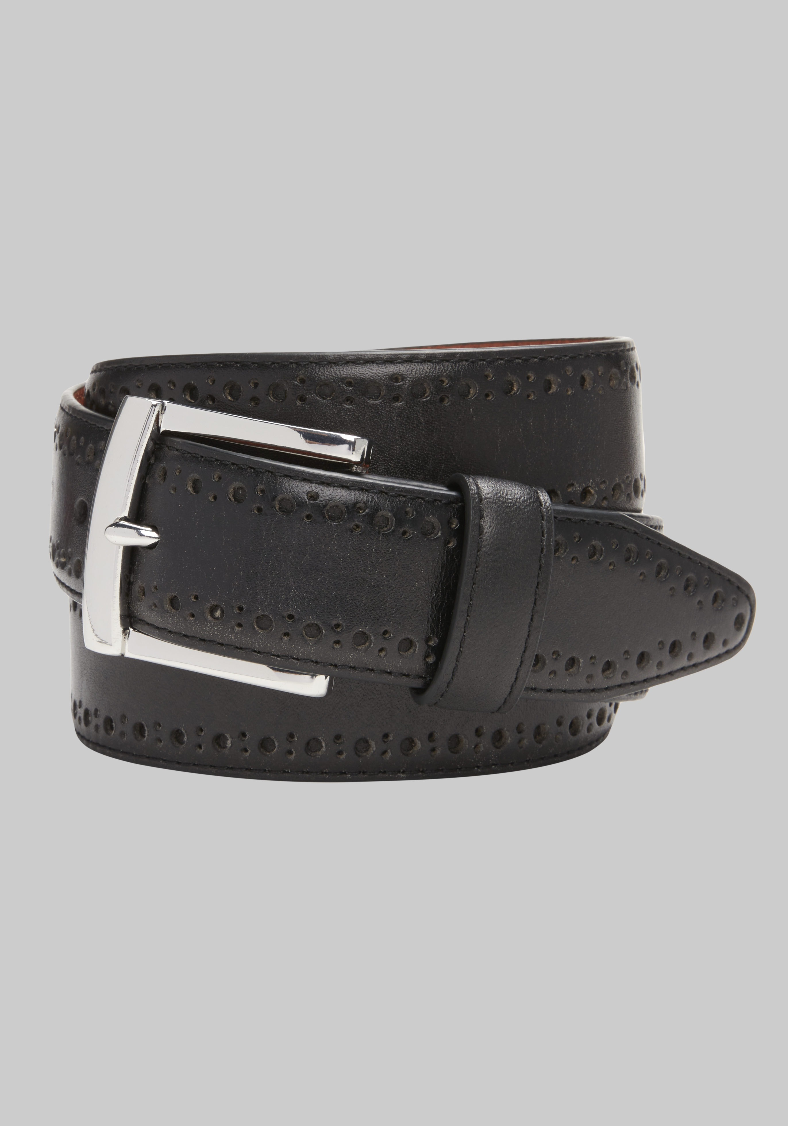 Johnston & Murphy Perforated Edge Leather Belt