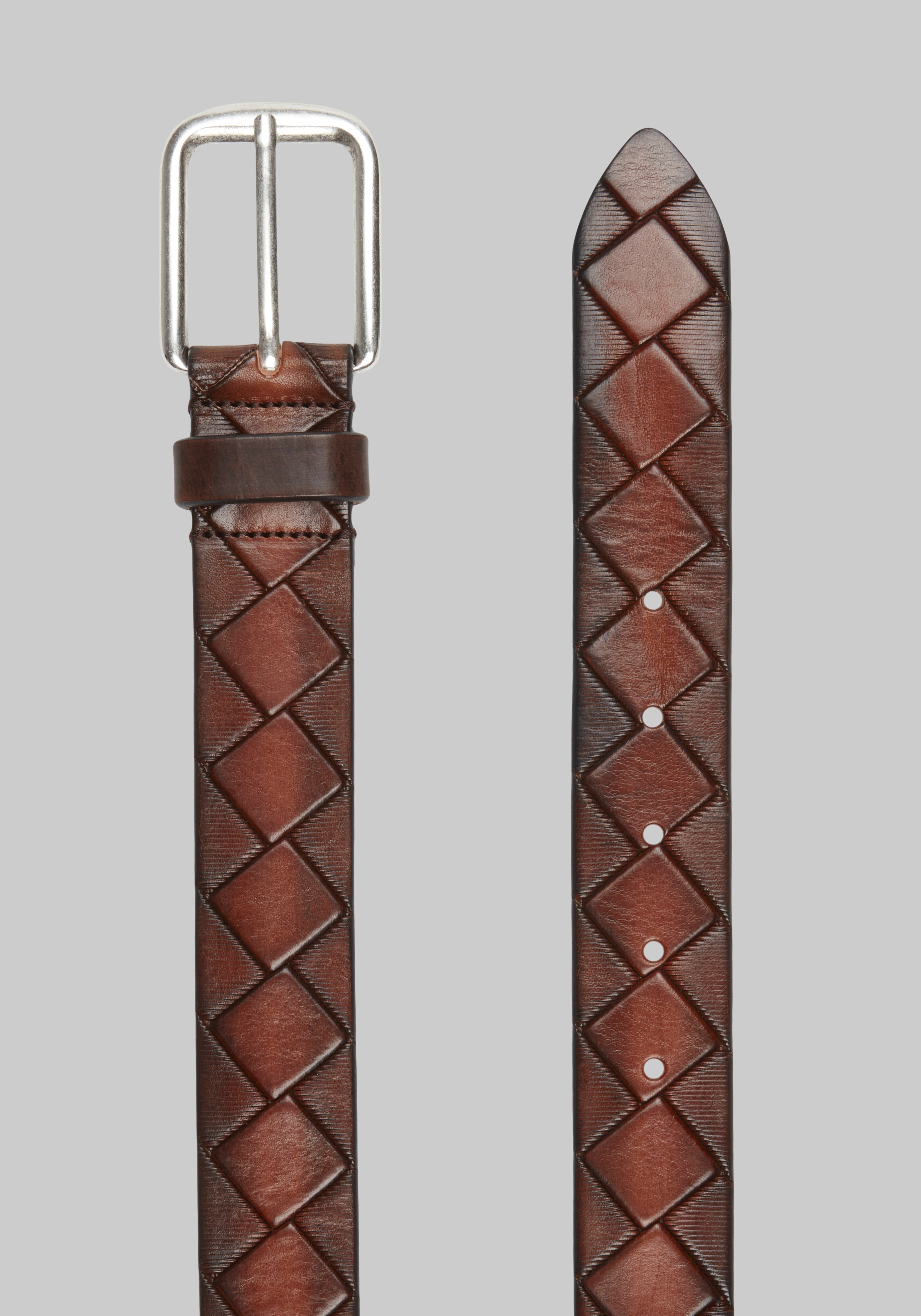 Johnston & Murphy Basketweave Leather Belt