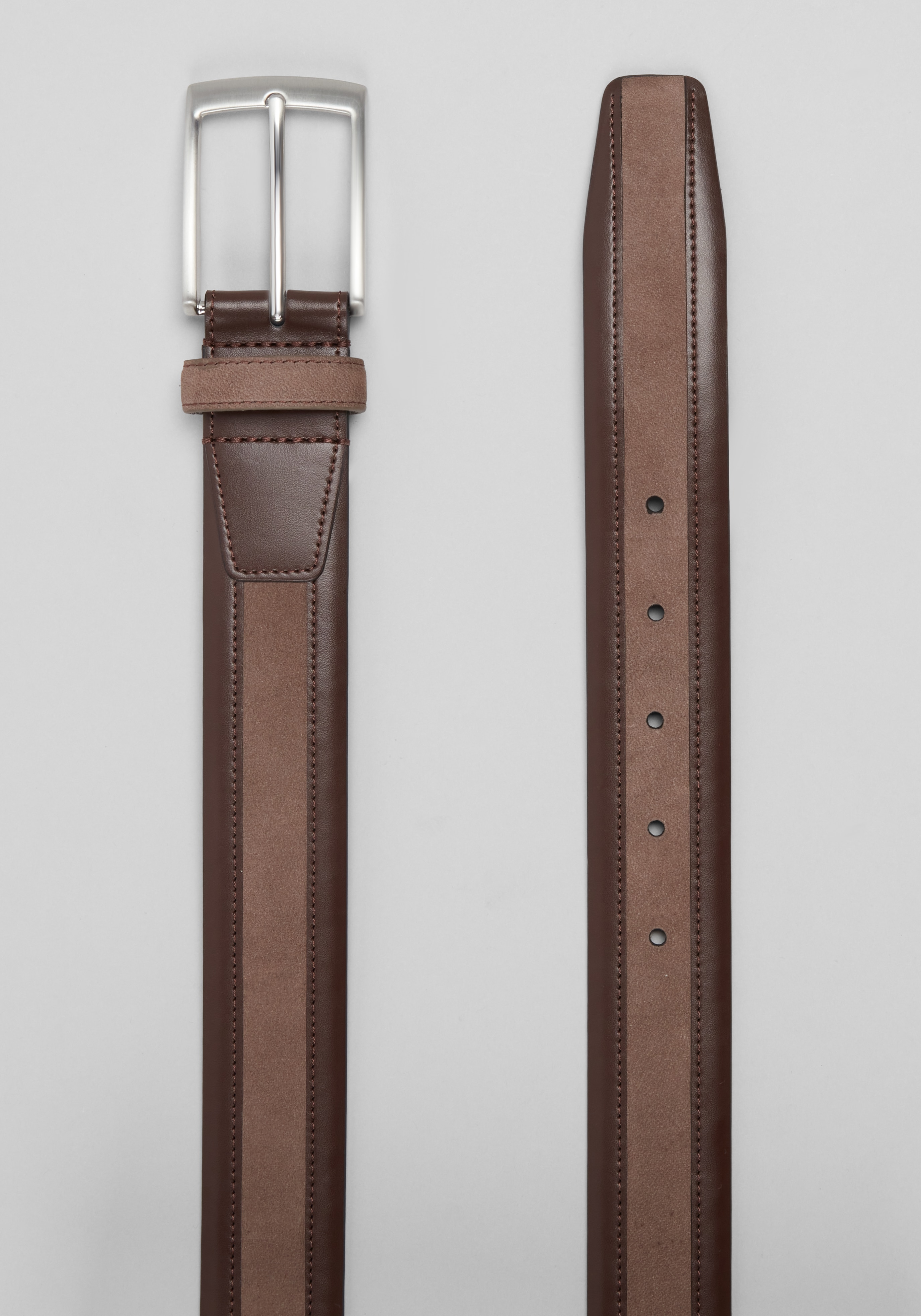 Jos. A. Bank Nubuck Insert Stitched Feather-Edge Belt