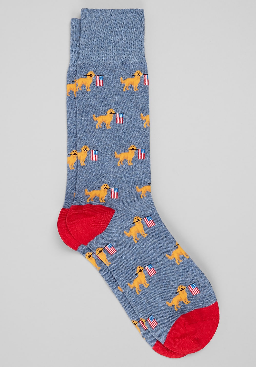 Jos. A. Bank Golden Retriever and American Flag Mid-Calf Socks
