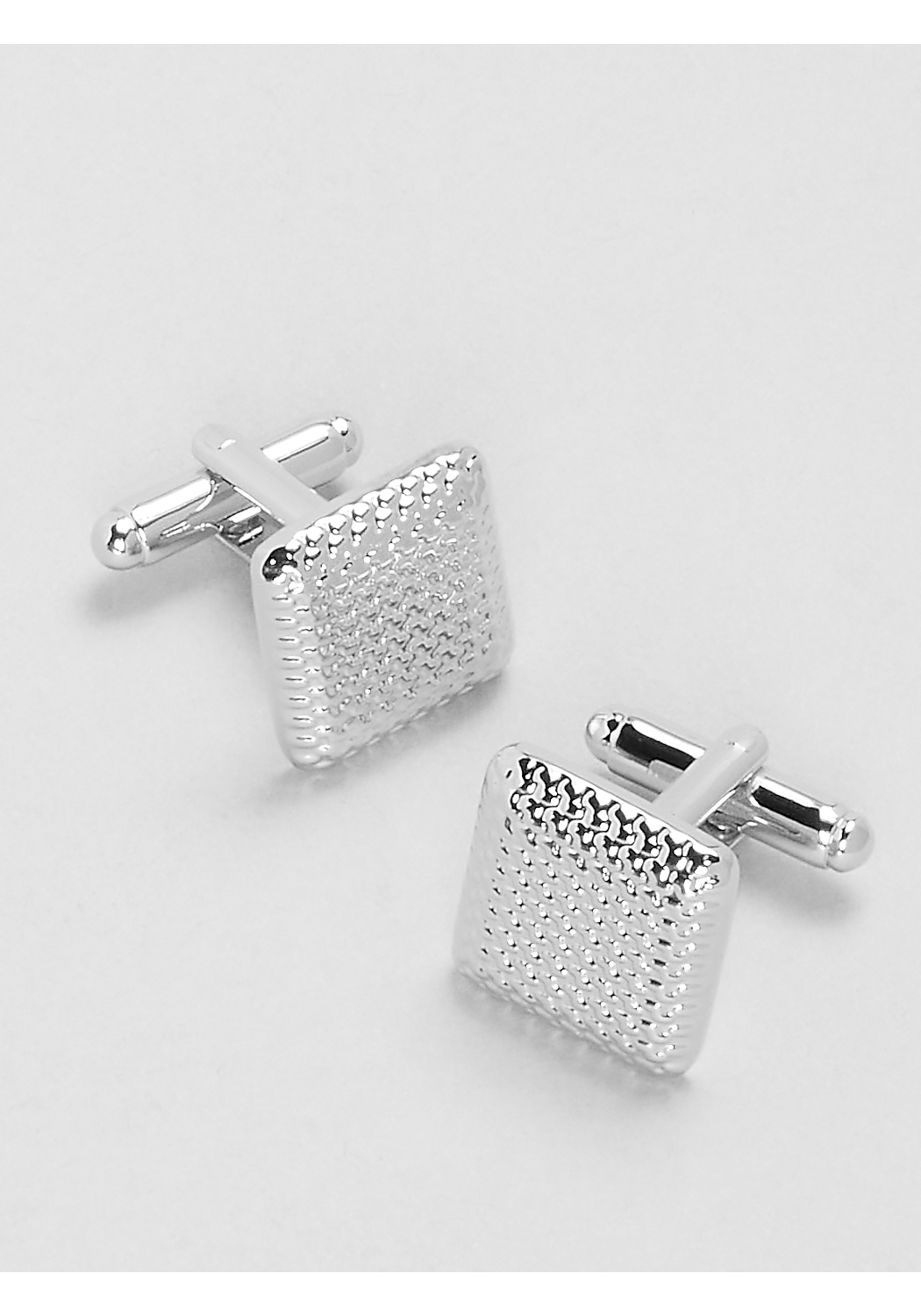 Jos. A. Bank Silver Plated Tweed Texture Square Cufflinks